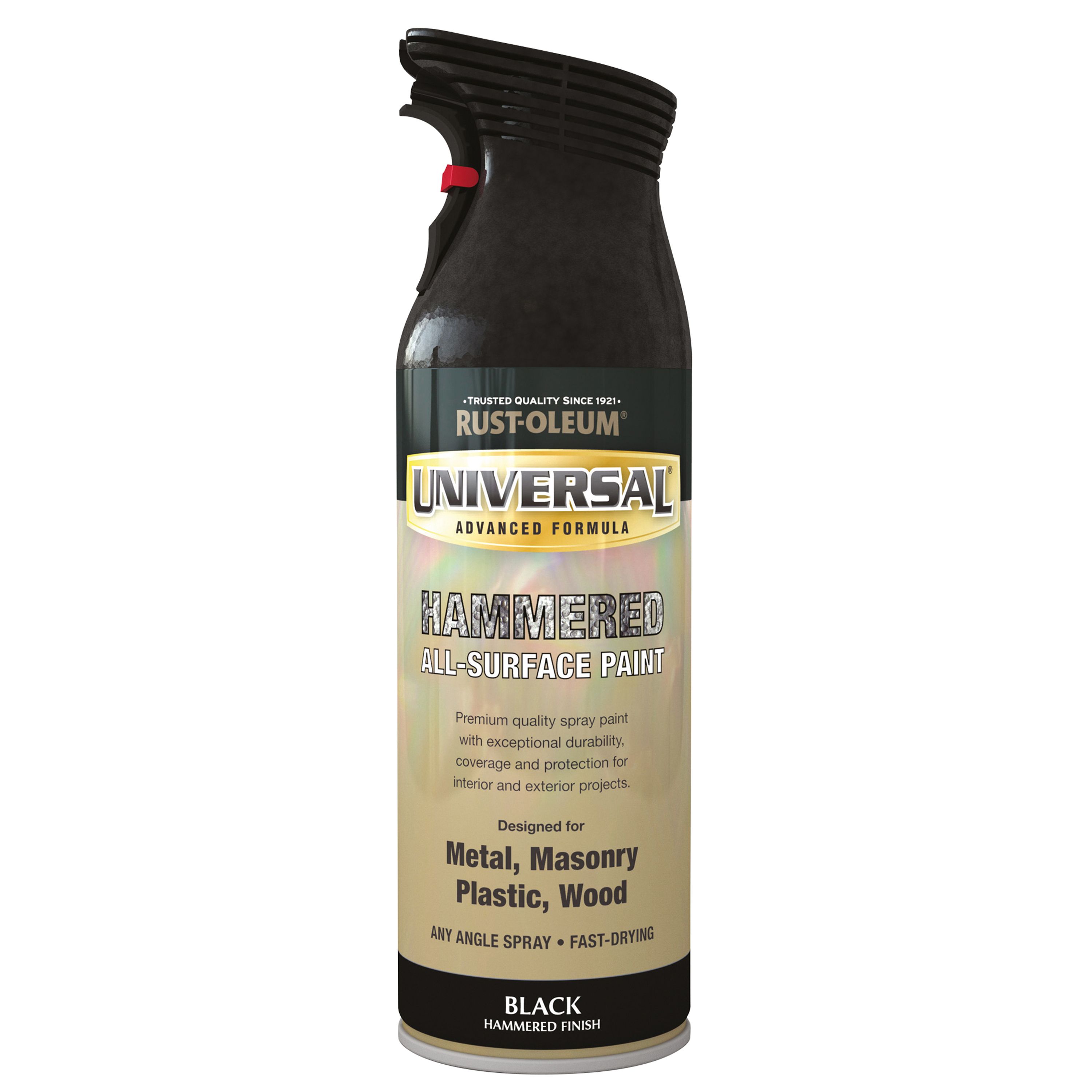 Rust-Oleum Universal Black Hammered effect Multi-surface Spray paint, 400ml