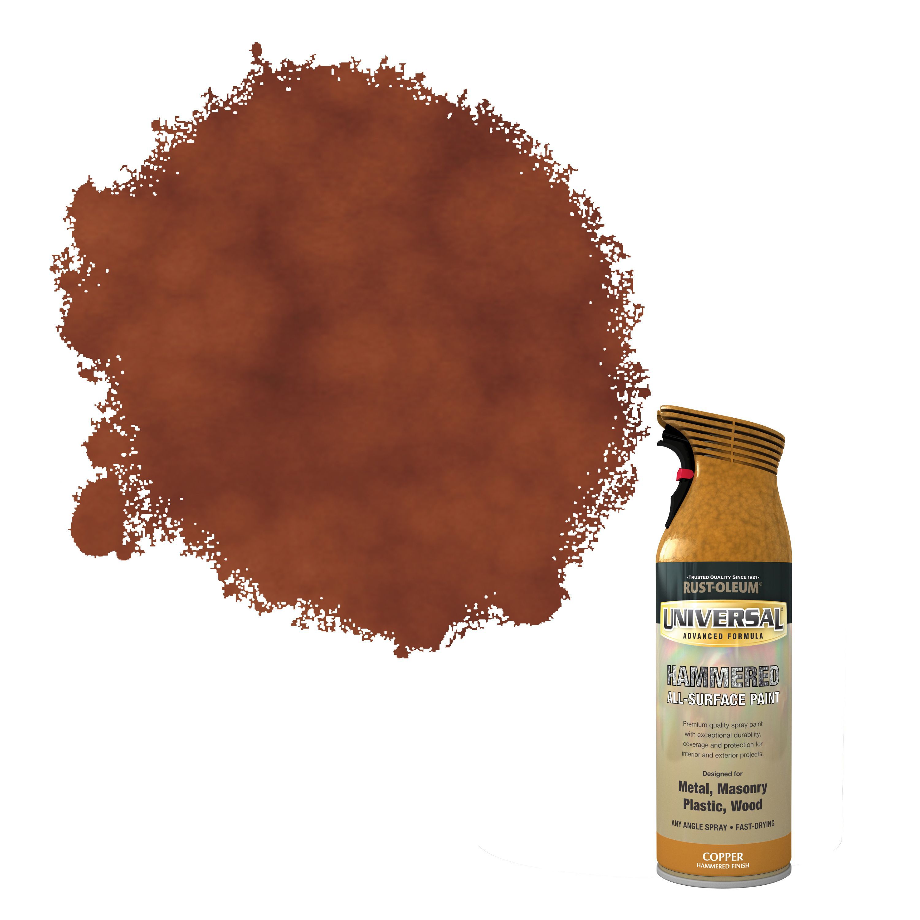 Rust-Oleum Universal Copper hammered effect Multi-surface Spray paint, 400ml