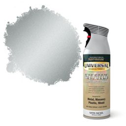 Rust-Oleum Universal Satin Nickel effect Multi-surface Spray paint, 400ml