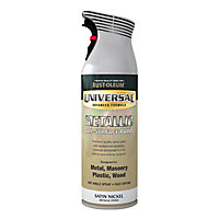 Rust-Oleum Universal Satin Nickel effect Multi-surface Spray paint, 400ml