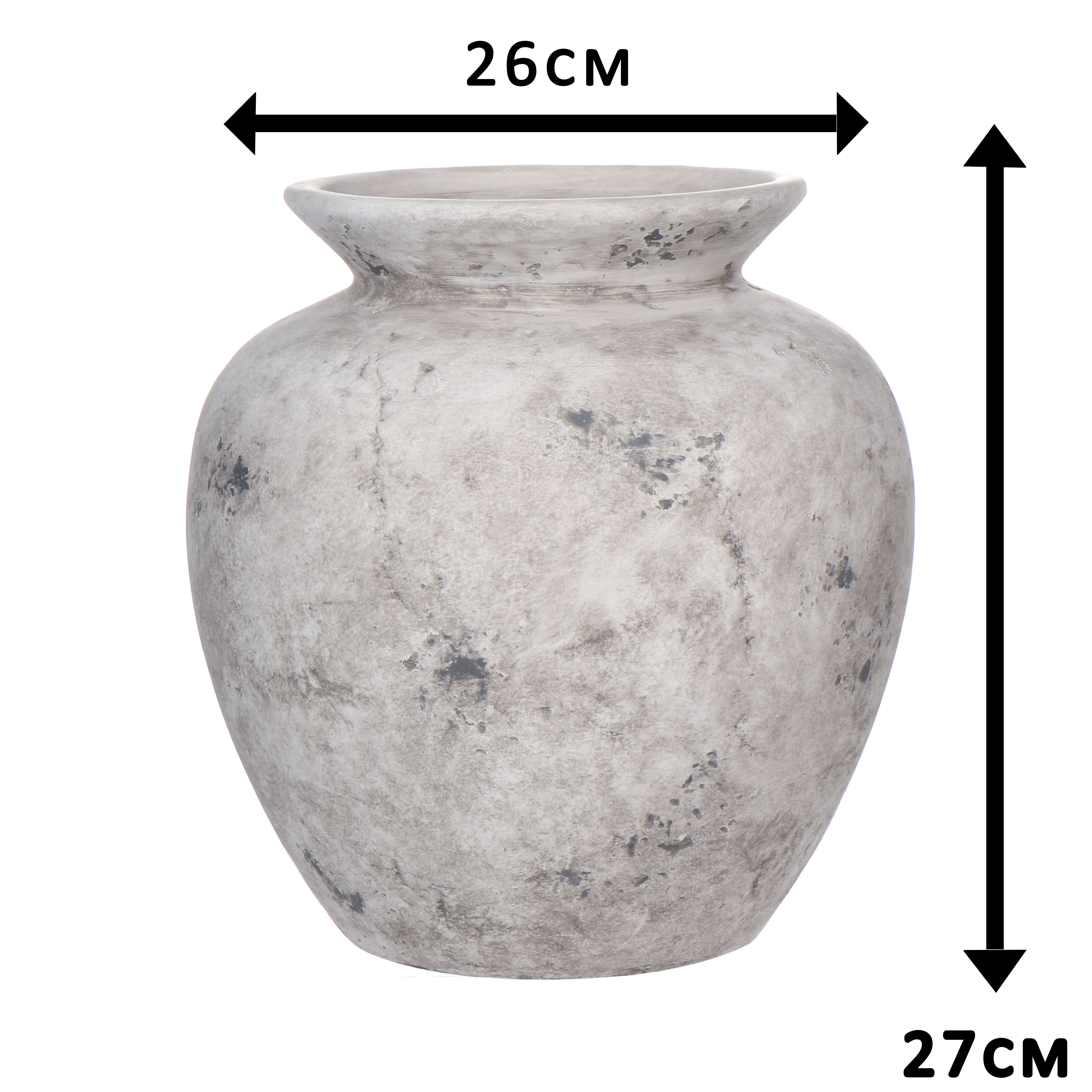 Rustic Grey Vase, 27cm