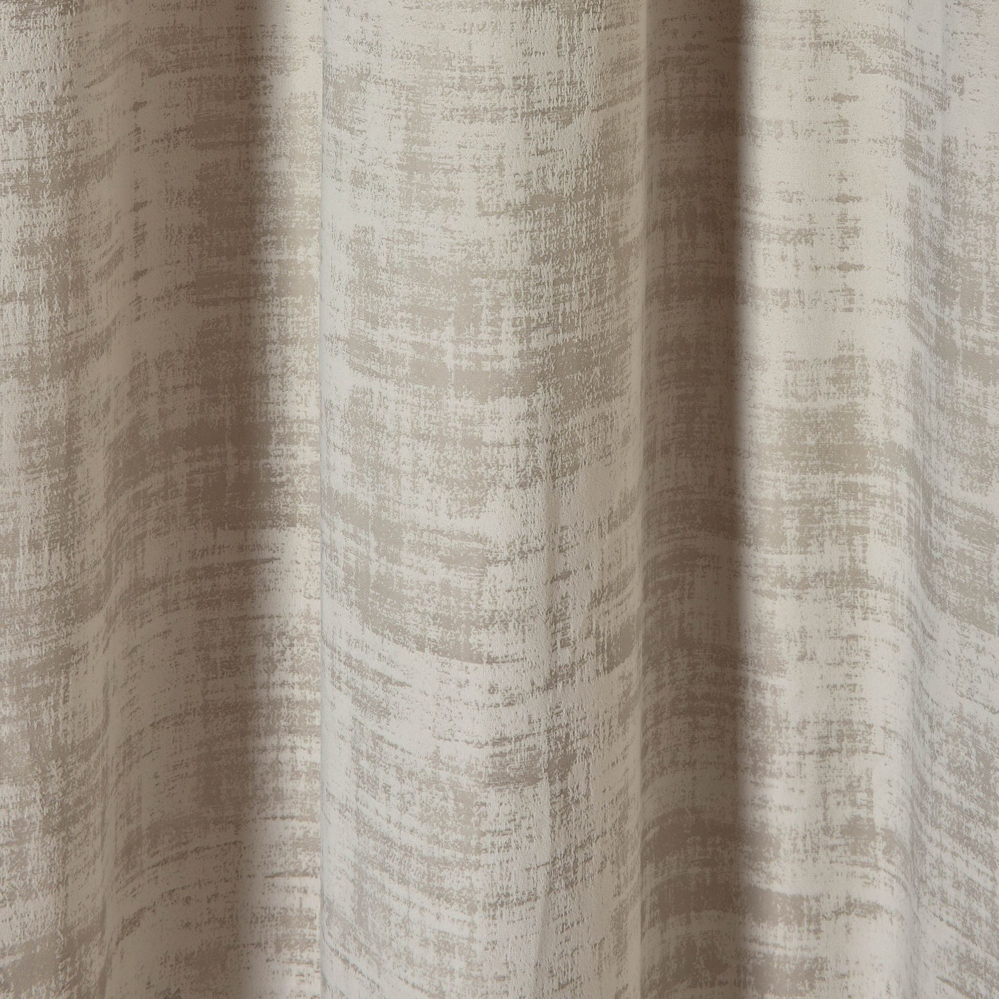 Ruvor Beige Plain woven Lined Eyelet Curtain (W)117cm (L)137cm, Pair