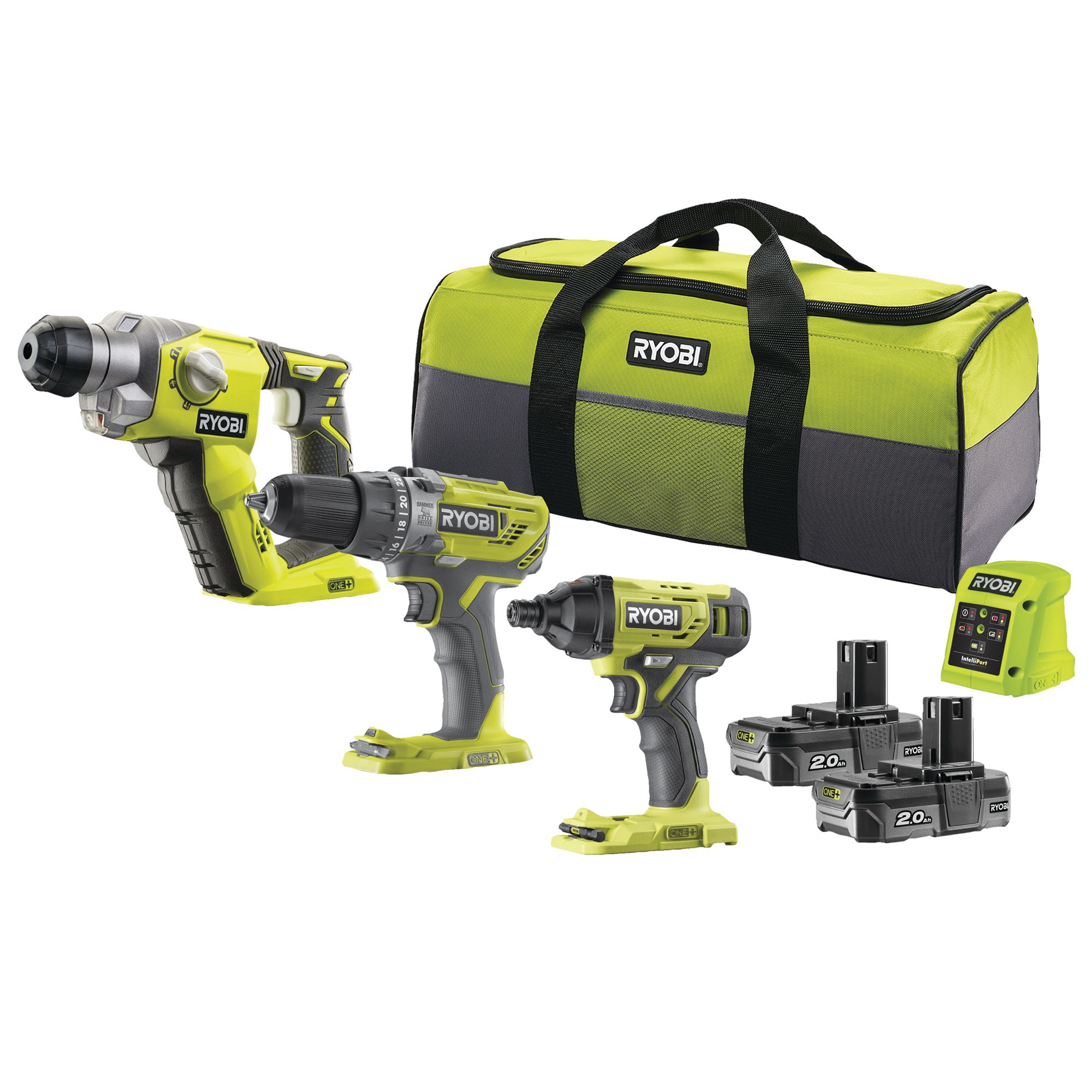 Ryobi one+ 18v cordless combo kit deals with 3 batteries and charger