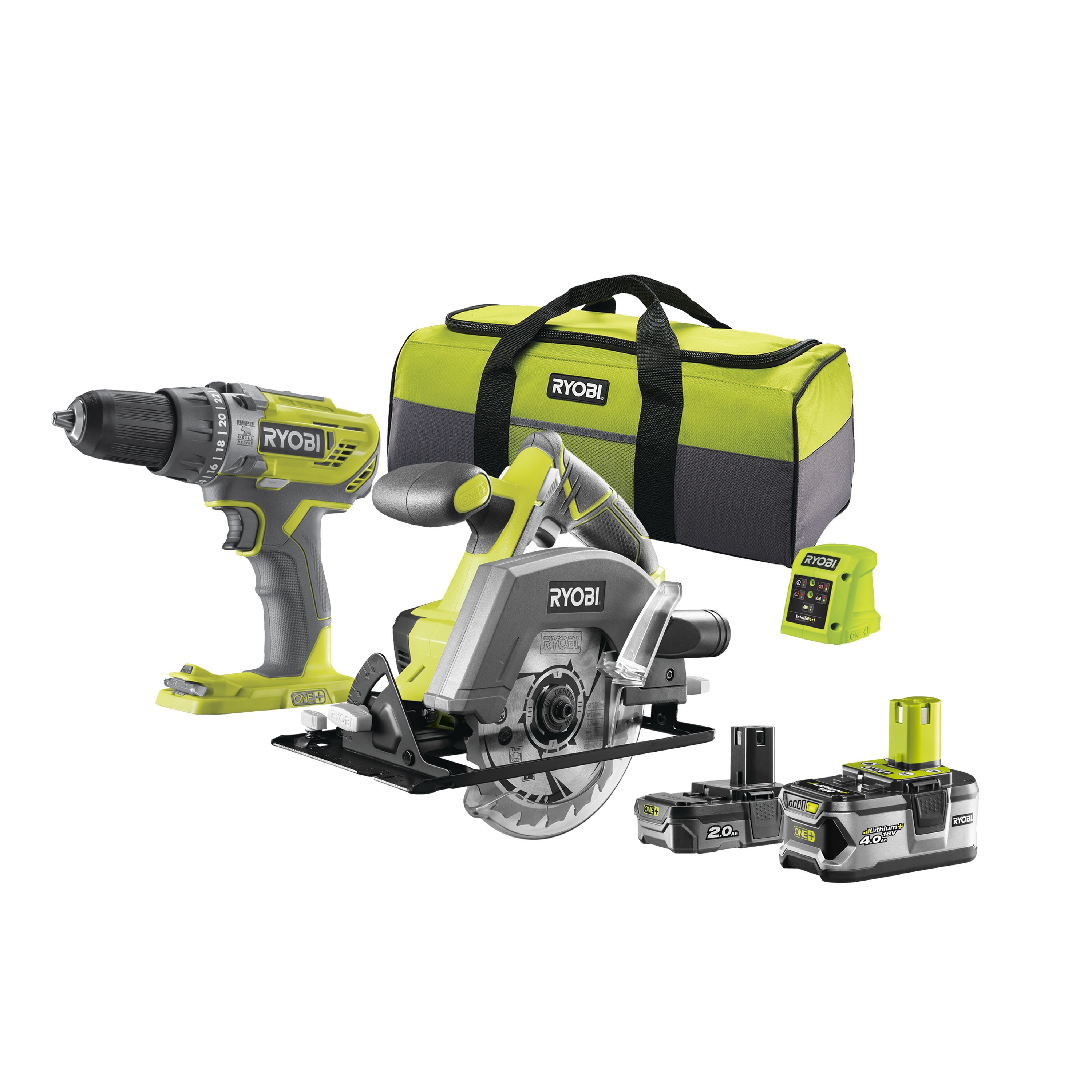 Ryobi One Plus 18V 4 Li-ion One+ Cordless 5 piece Power tool kit  RCK185-240S