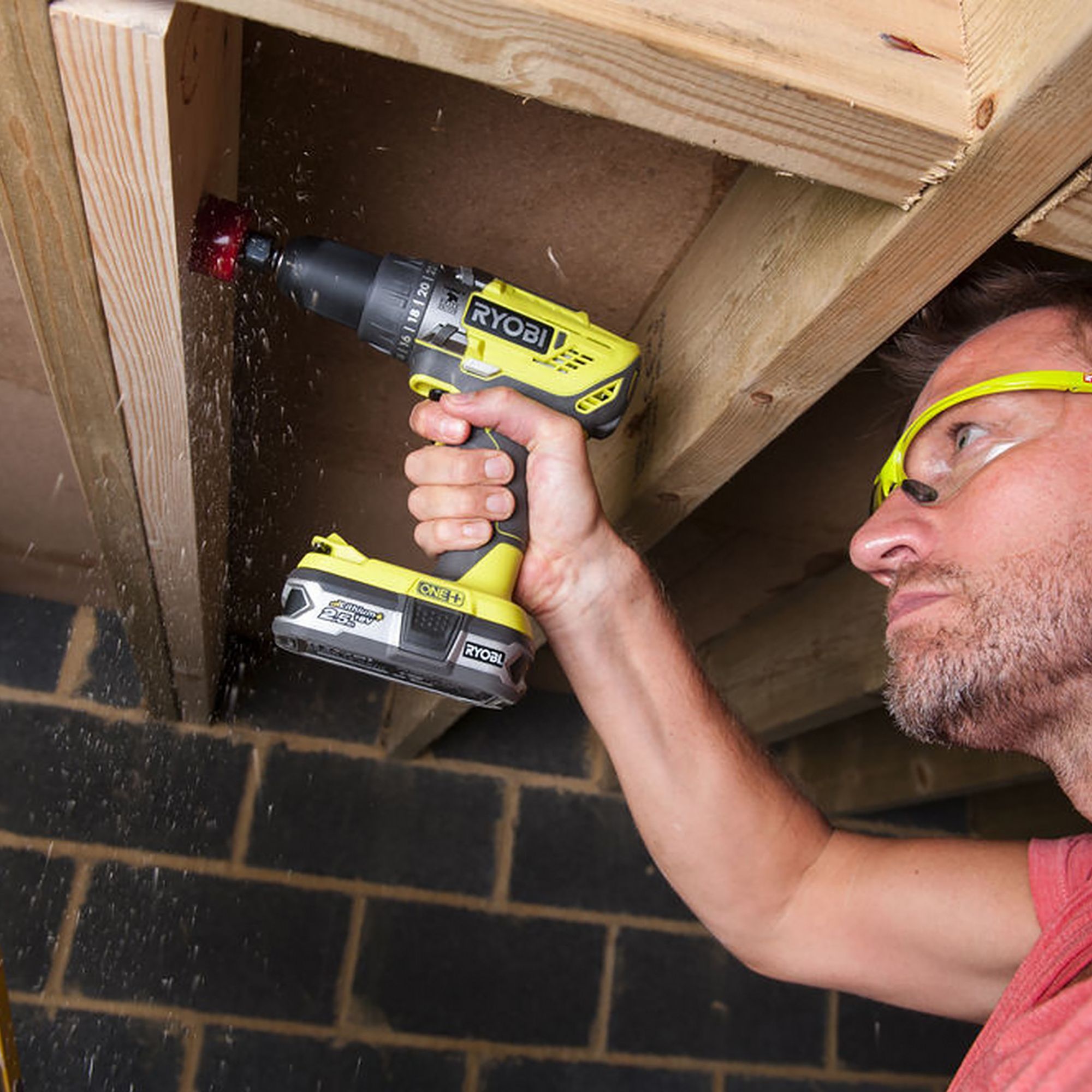 Ryobi 18V One+ Cordless Combi drill (Bare Tool) - R18PD3-0