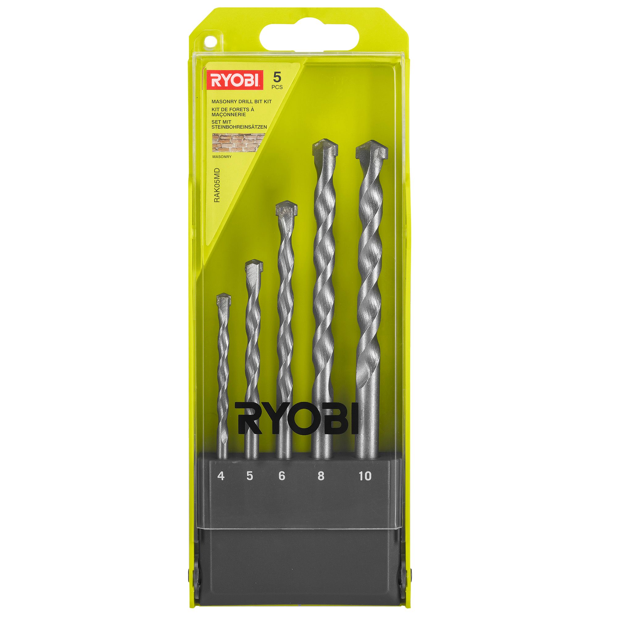 Ryobi 5 piece Straight Masonry Drill bit set