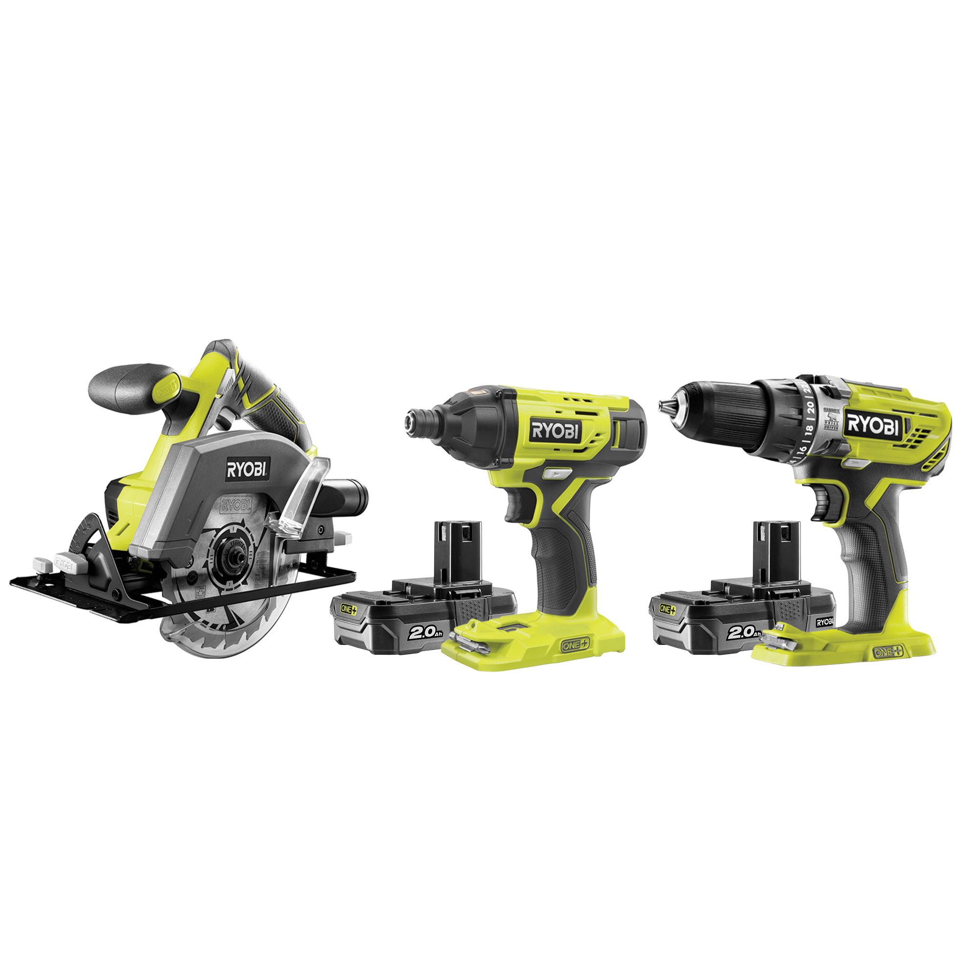 Ryobi ONE+ 18V Li-ion One+ Cordless 3 piece Power tool kit - R18PDID2CSP-220S
