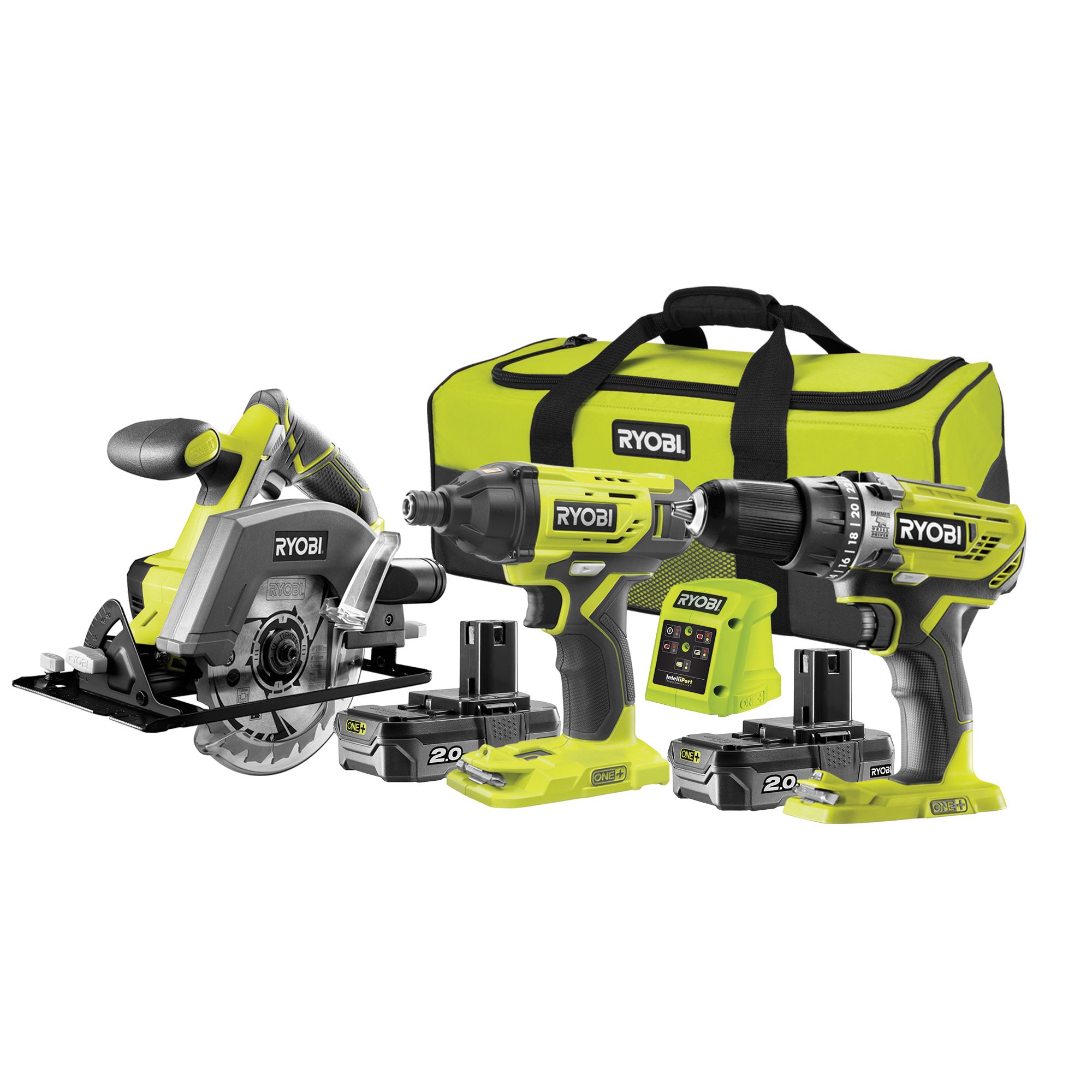 Ryobi ONE+ 18V Li-ion One+ Cordless 3 piece Power tool kit - R18PDID2CSP-220S