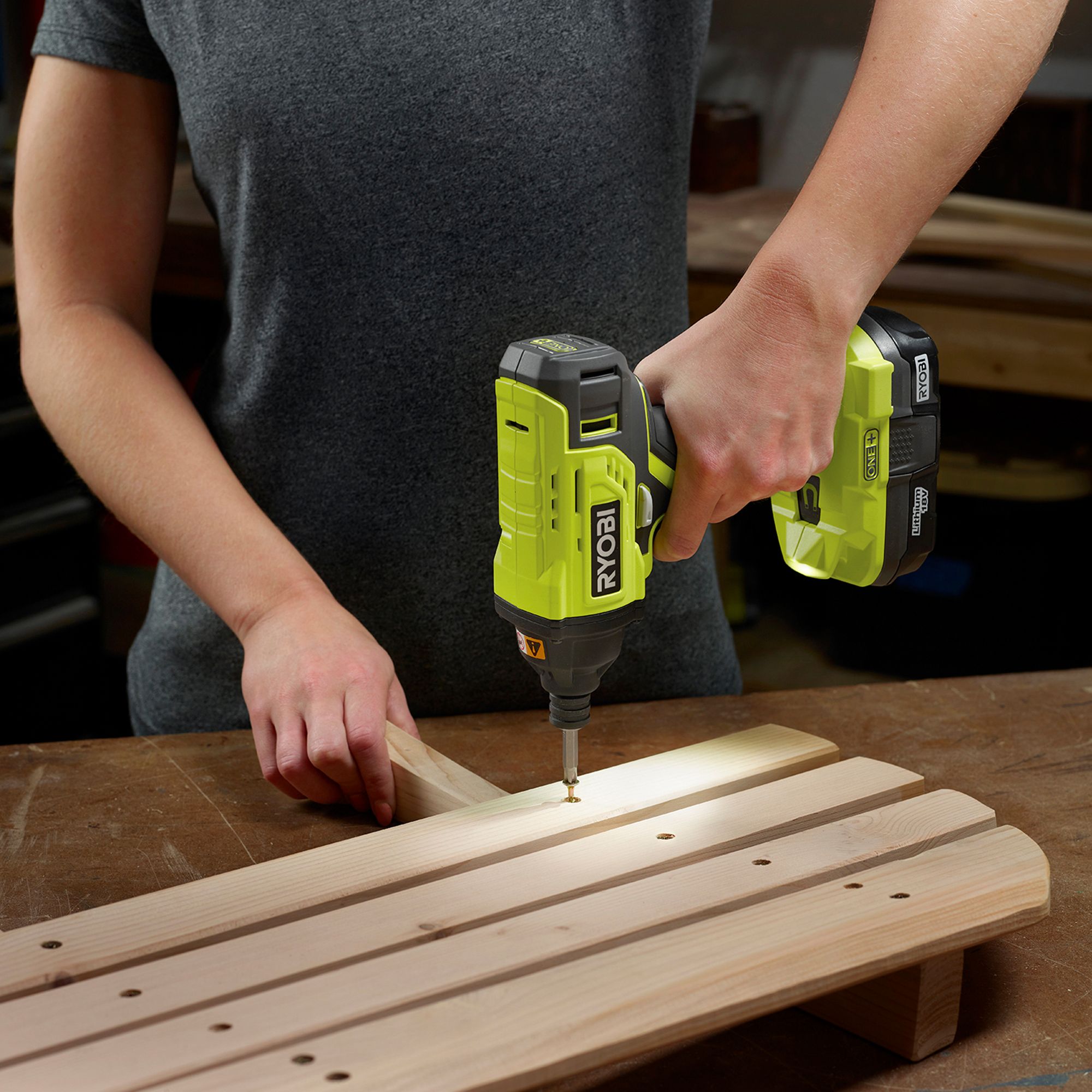 Ryobi ONE+ 2 x 2 Li-ion Cordless Combi drill & impact driver R18ID2PPD-220S