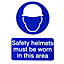Safety helmets must be worn PVC Safety sign, (H)200mm (W)150mm