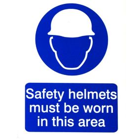 Safety helmets must be worn Safety sign, (H)200mm (W)150mm
