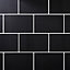 Salerna Black Gloss flat Ceramic Indoor Wall tile, Pack of 10, (L)402.4mm (W)251.6mm