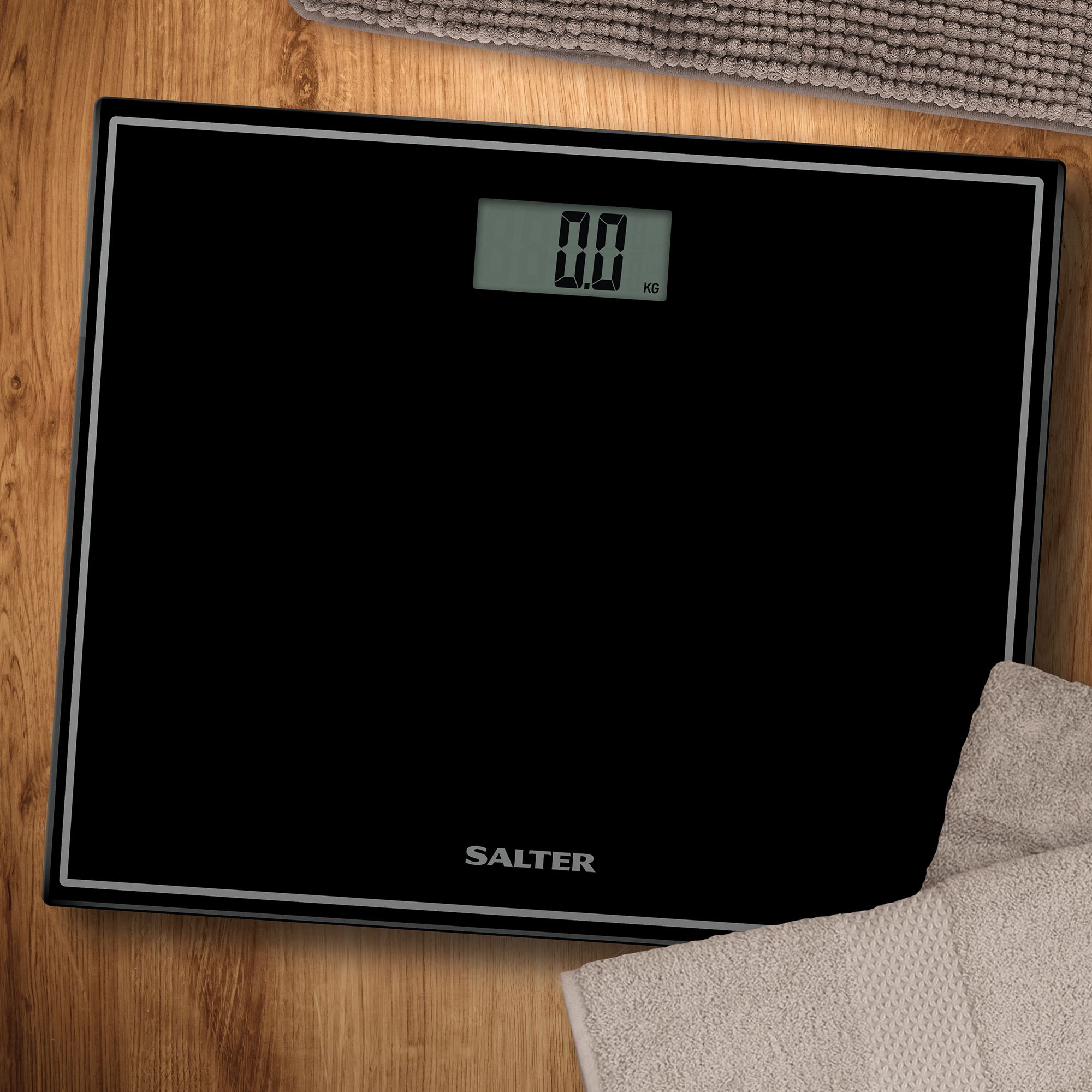 Salter Black Compact Electronic Digital bathroom scales