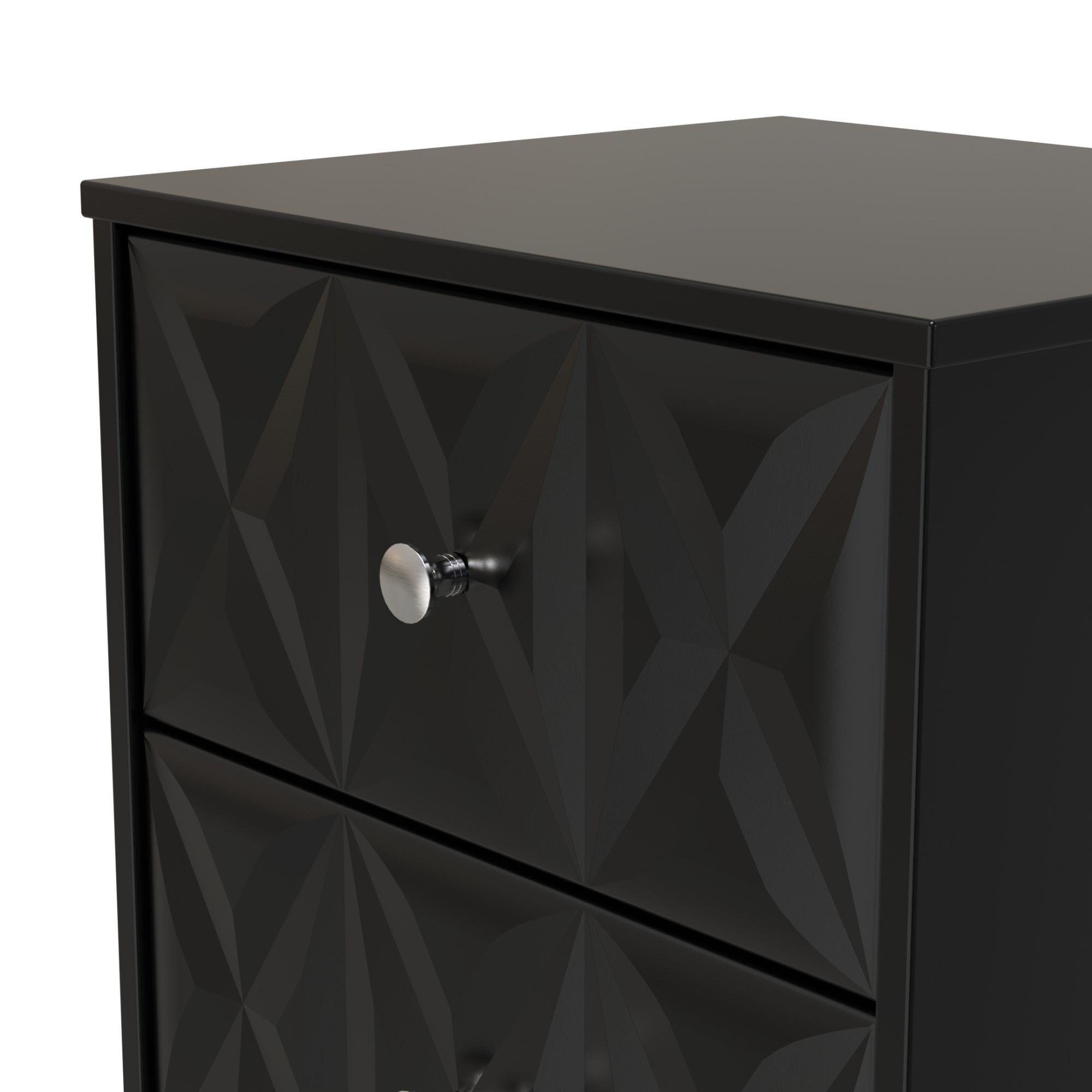 San Jose Ready assembled Black 2 Drawer Bedside chest (H)521mm (W)450mm (D)395mm