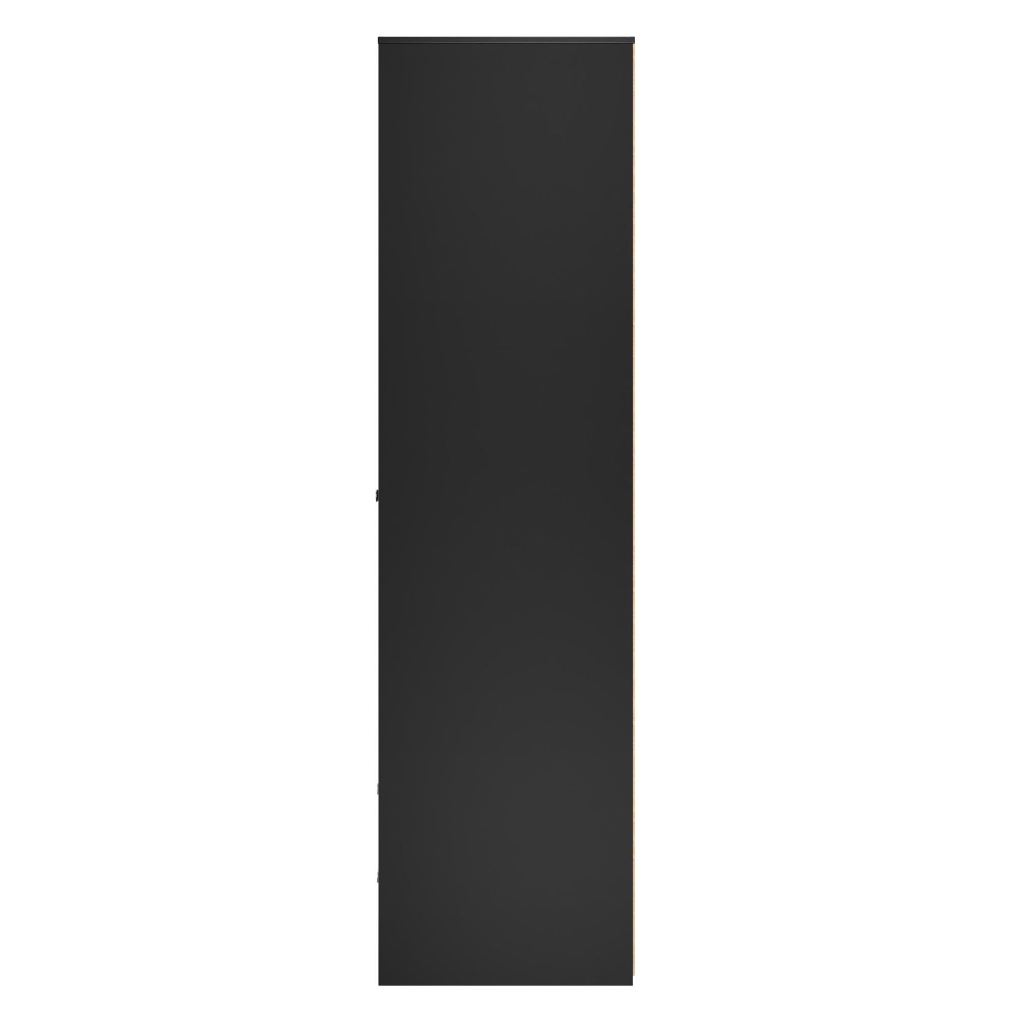 San Jose Ready assembled Contemporary Black 2 Drawer Tall Double Wardrobe (H)1960mm (W)740mm (D)520mm