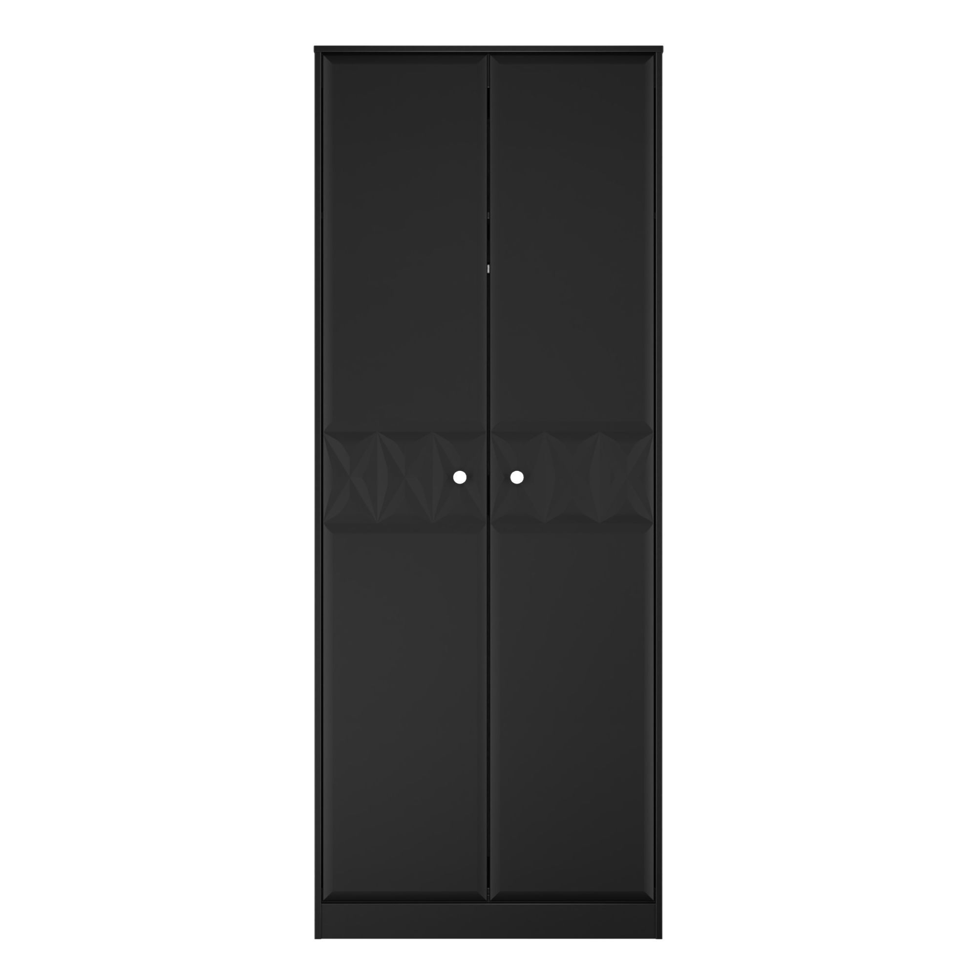 San Jose Ready assembled Contemporary Black Tall Double Wardrobe (H)1960mm (W)740mm (D)520mm