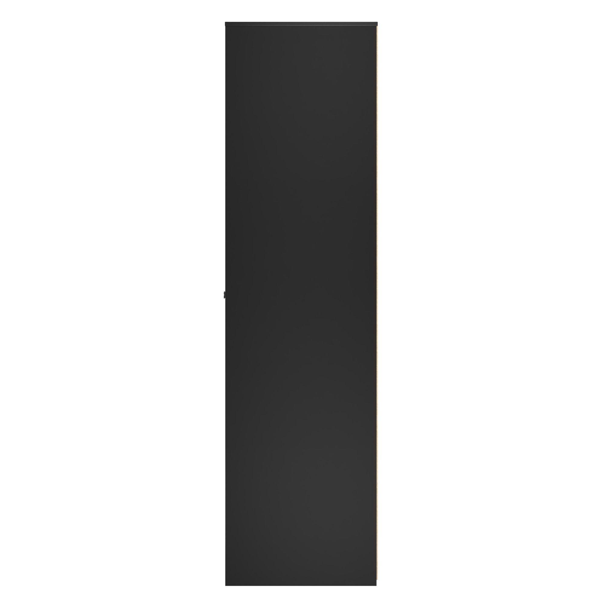 San Jose Ready assembled Contemporary Black Tall Double Wardrobe (H)1960mm (W)740mm (D)520mm