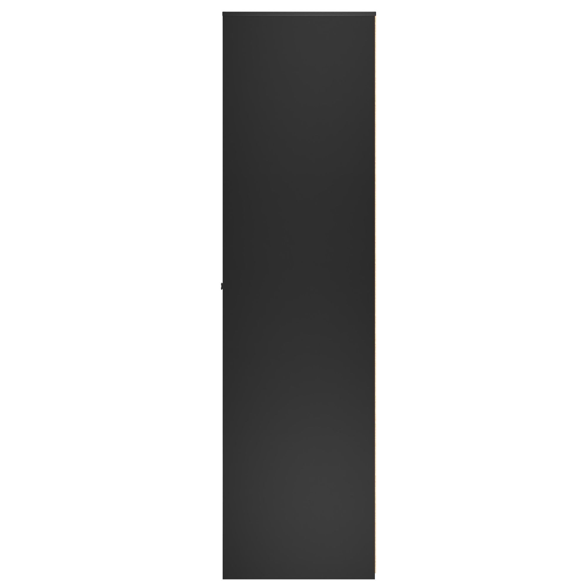 San Jose Ready assembled Contemporary Black Tall Triple Wardrobe With 1 mirror door (H)1960mm (W)1108mm (D)530mm
