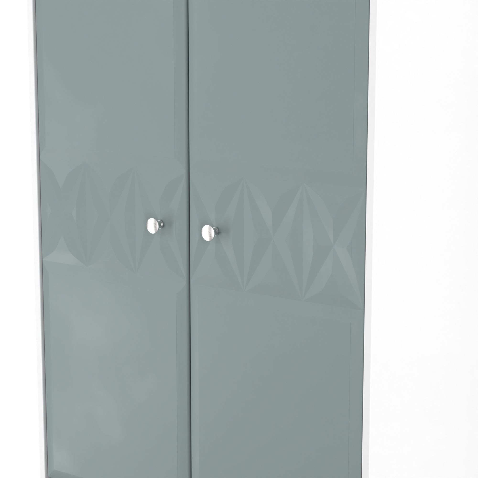 San Jose Ready assembled Contemporary Duck egg blue & white 2 Drawer Tall Double Wardrobe (H)1960mm (W)740mm (D)520mm