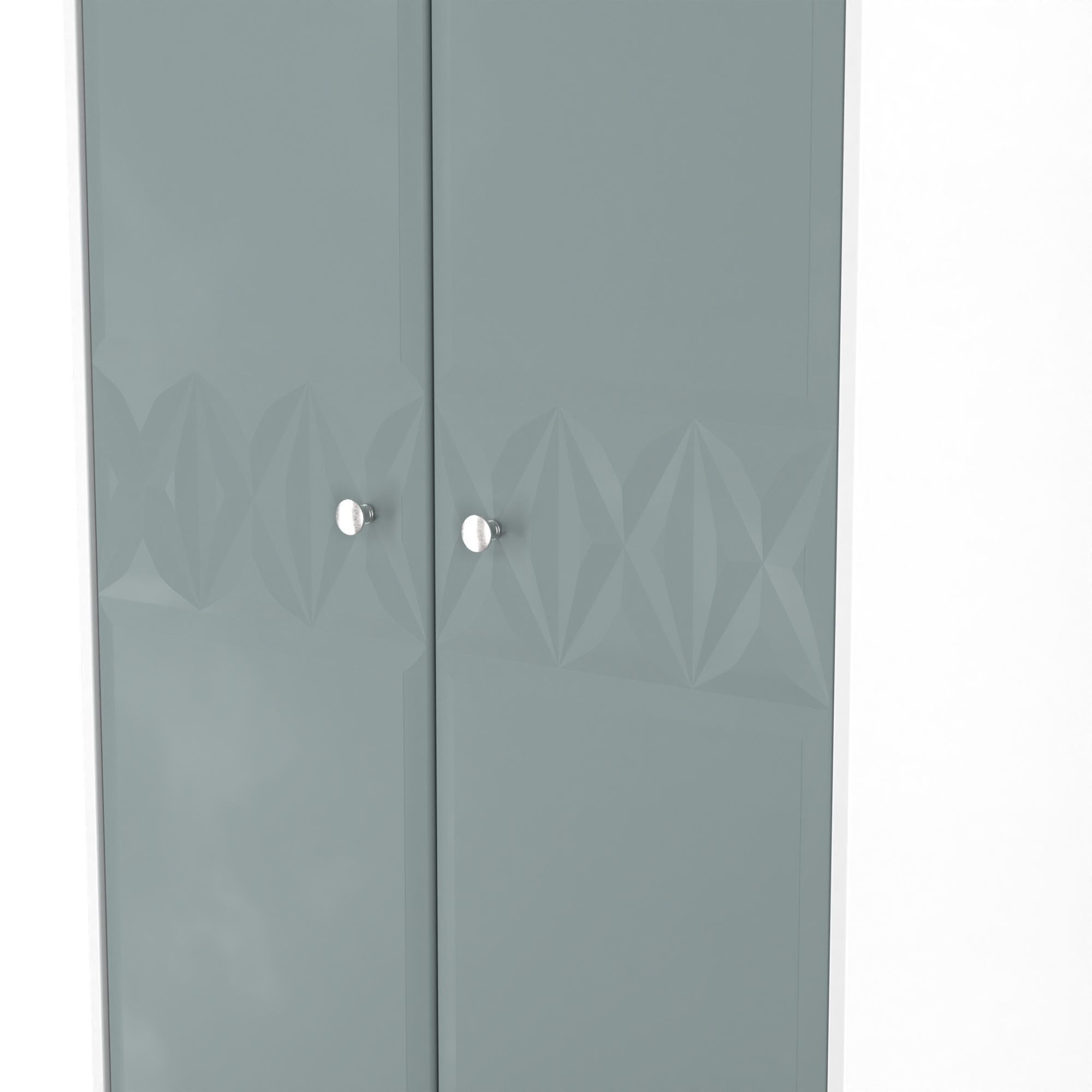 San Jose Ready assembled Contemporary Duck egg blue & white Tall Double Wardrobe (H)1960mm (W)740mm (D)520mm