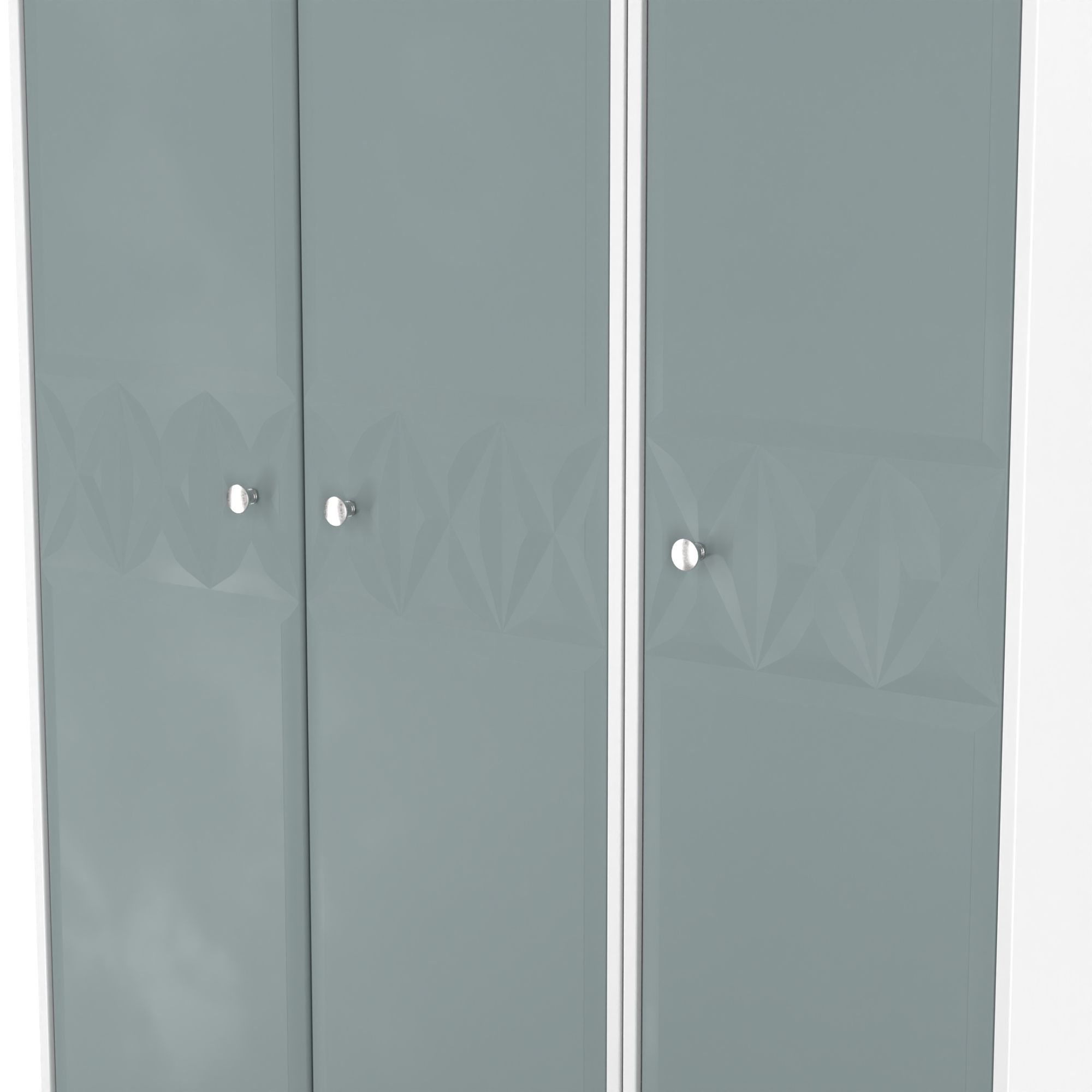 San Jose Ready assembled Contemporary Duck egg blue & white Tall Triple Wardrobe (H)1960mm (W)1108mm (D)530mm