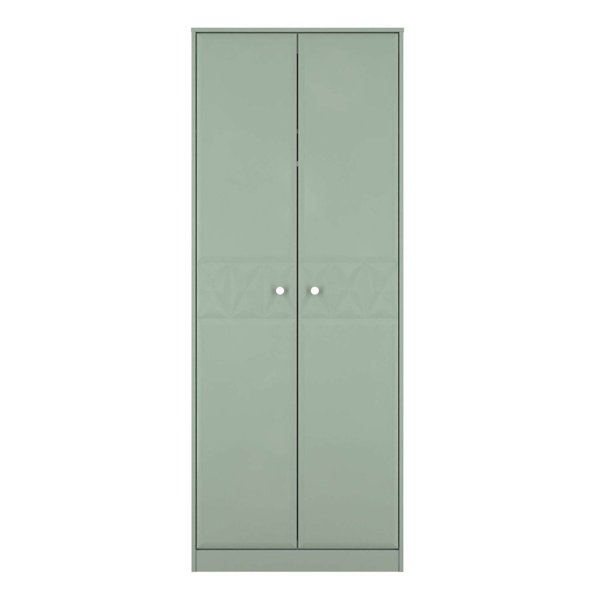 San Jose Ready assembled Contemporary Green Tall Double Wardrobe (H)1960mm (W)740mm (D)520mm