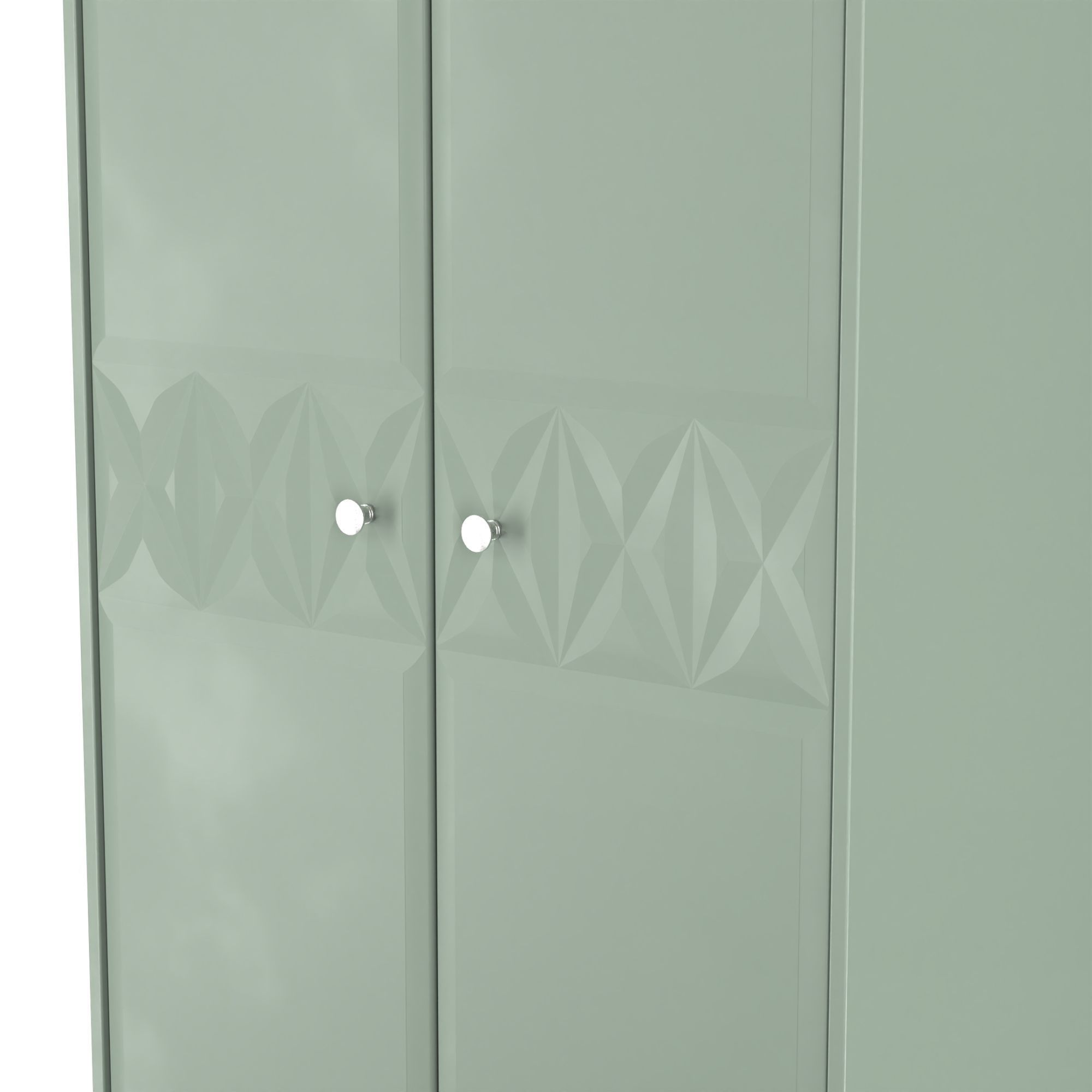 San Jose Ready assembled Contemporary Green Tall Double Wardrobe (H)1960mm (W)740mm (D)520mm