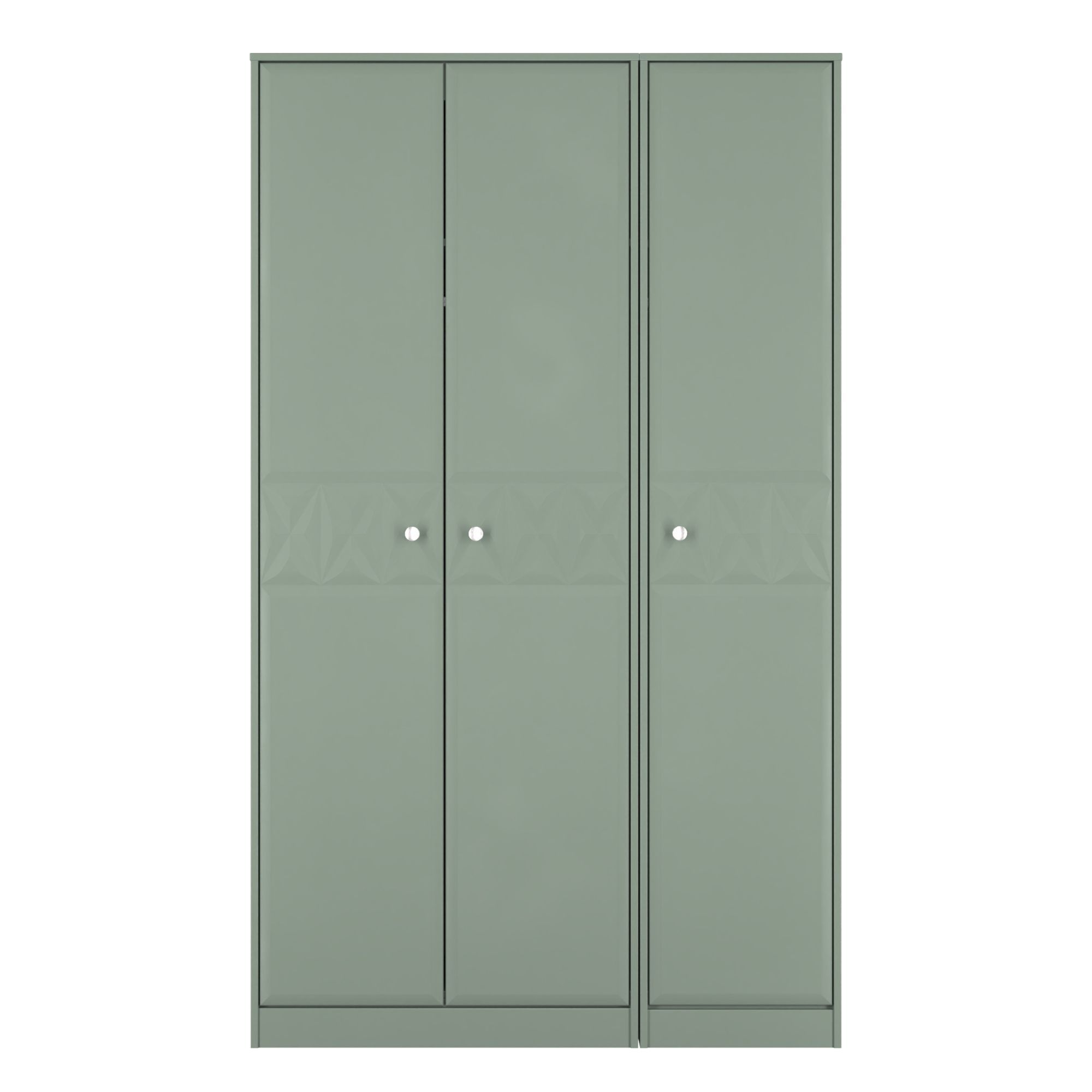 San Jose Ready assembled Contemporary Green Tall Triple Wardrobe (H)1960mm (W)1108mm (D)530mm