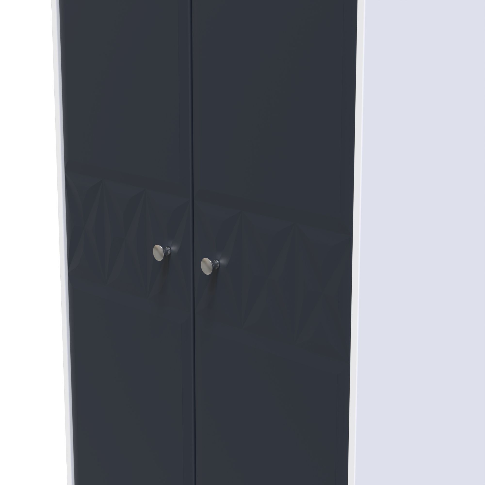 San Jose Ready assembled Contemporary Indigo & white Tall Double Wardrobe (H)1970mm (W)770mm (D)530mm