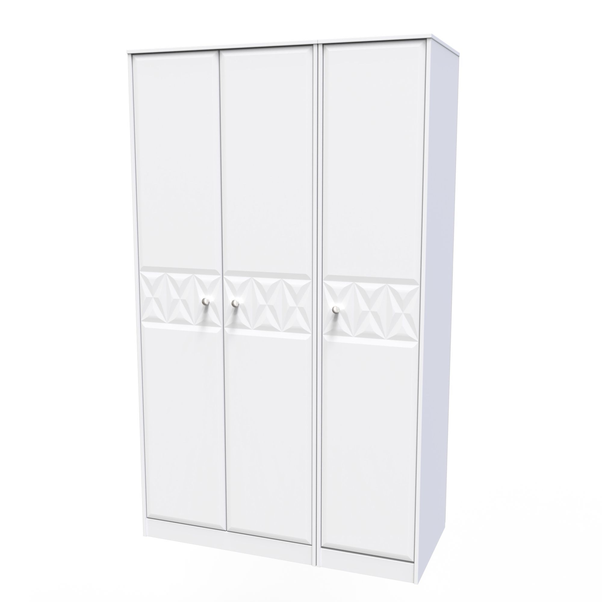 San Jose Ready assembled Contemporary White Tall Triple Wardrobe (H)1970mm (W)1110mm (D)530mm