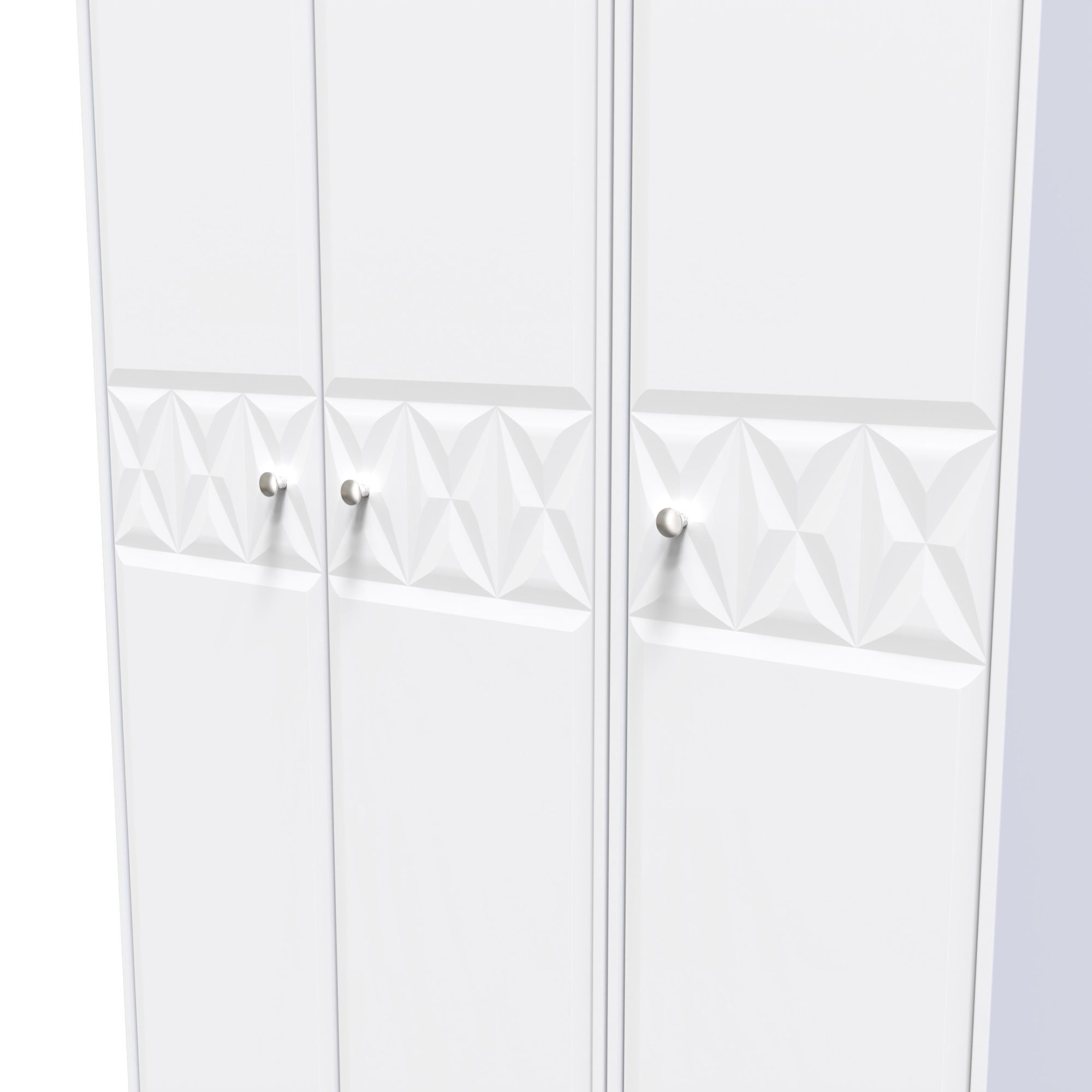San Jose Ready assembled Contemporary White Tall Triple Wardrobe (H)1970mm (W)1110mm (D)530mm
