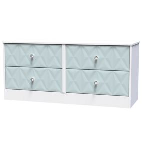 San Jose Ready assembled Duck egg blue & white 4 Drawer Bed box (H)521mm (W)1146mm (D)395mm