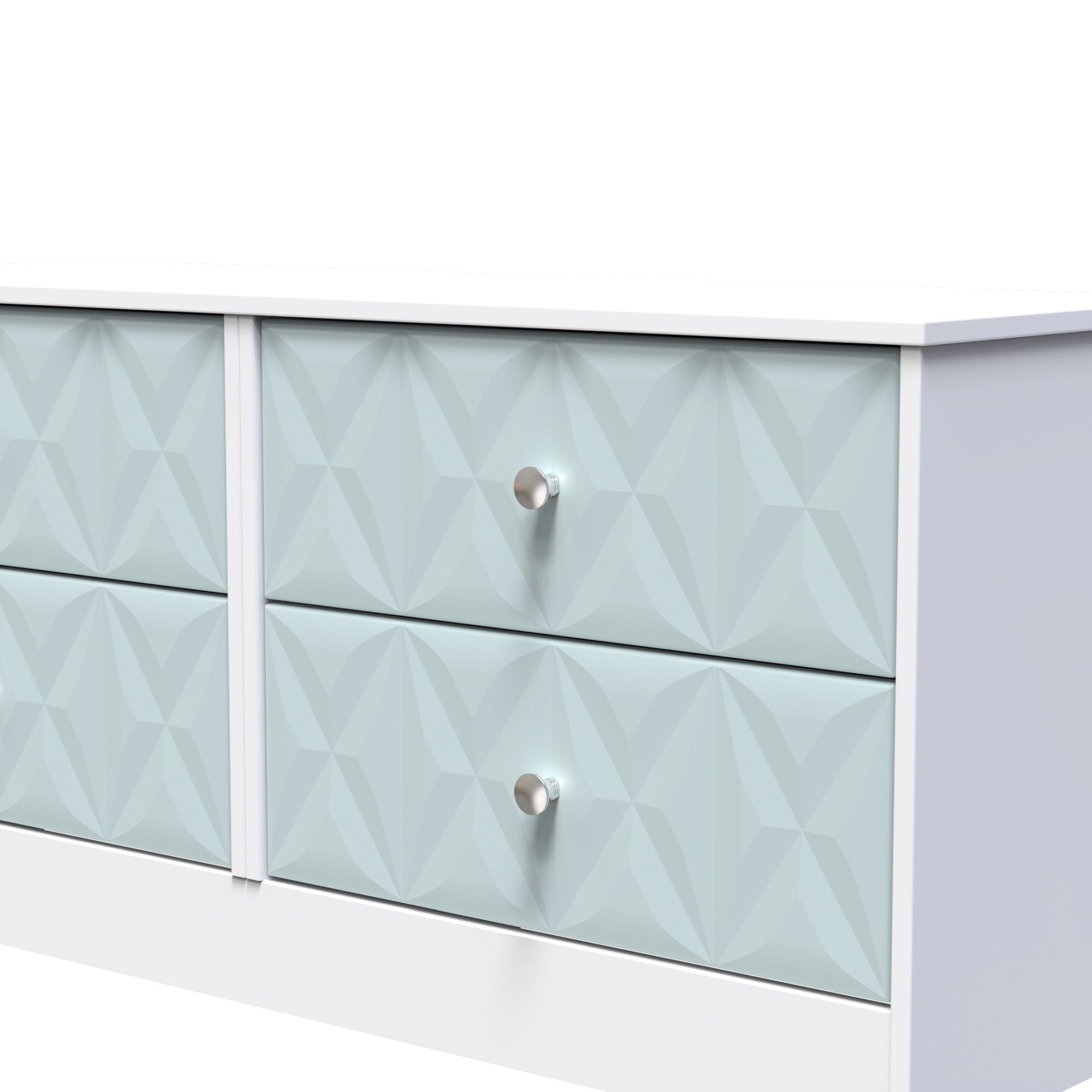 San Jose Ready assembled Duck egg blue & white 4 Drawer Bed box (H)521mm (W)1146mm (D)395mm
