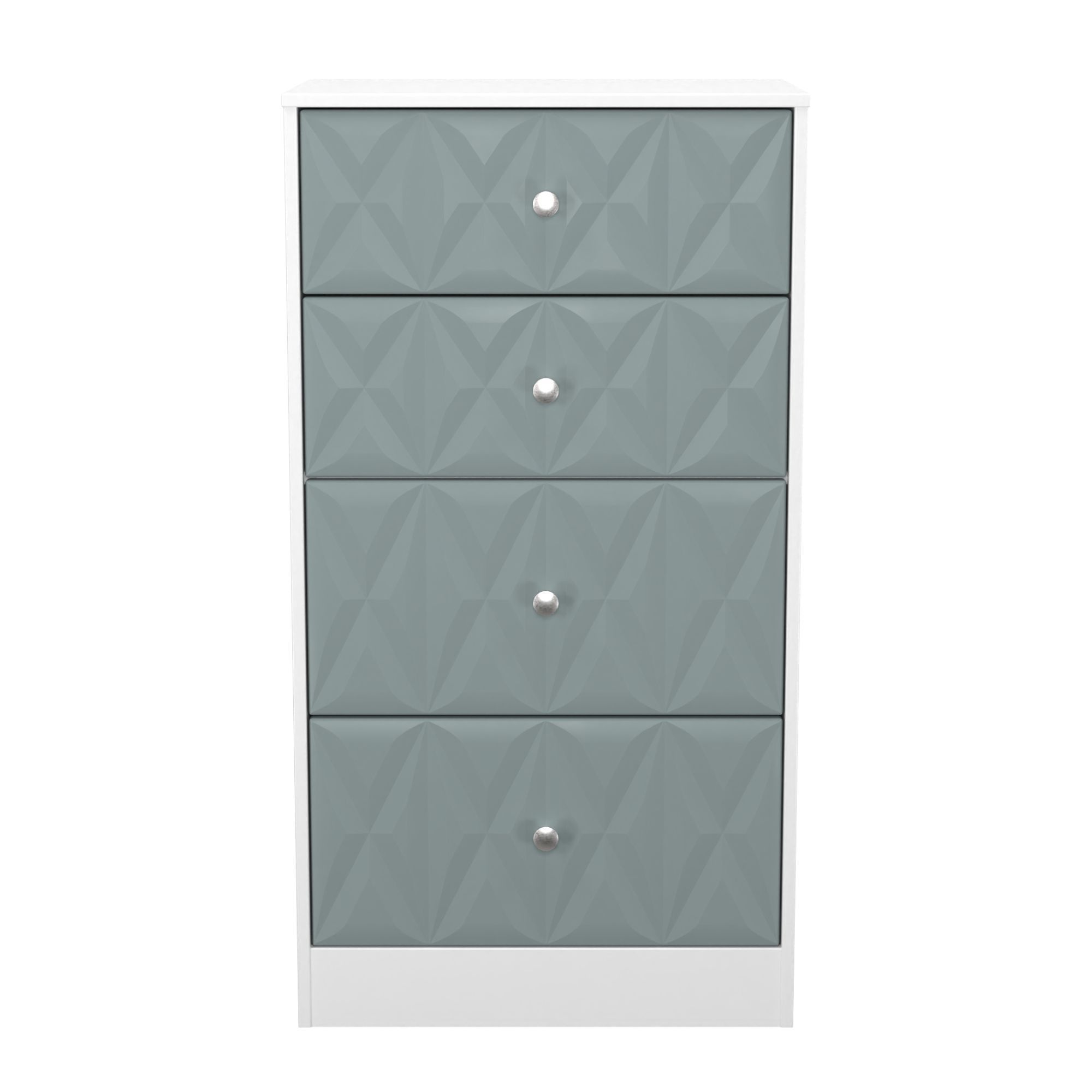 San Jose Ready assembled Duck egg blue & white 4 Drawer Chest (H)1063mm (W)746mm (D)395mm