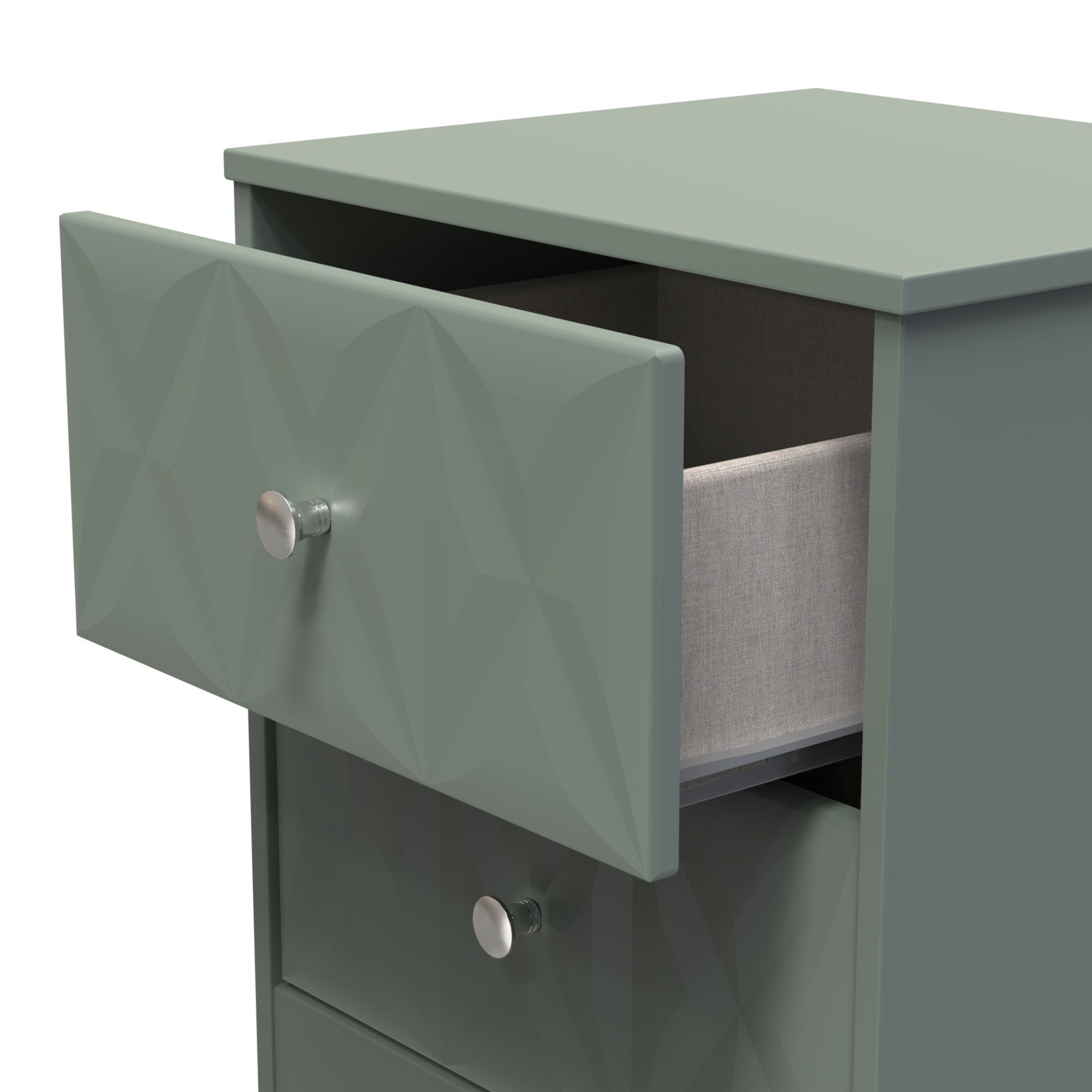 San Jose Ready assembled Green 2 Drawer Bedside chest (H)521mm (W)450mm (D)395mm
