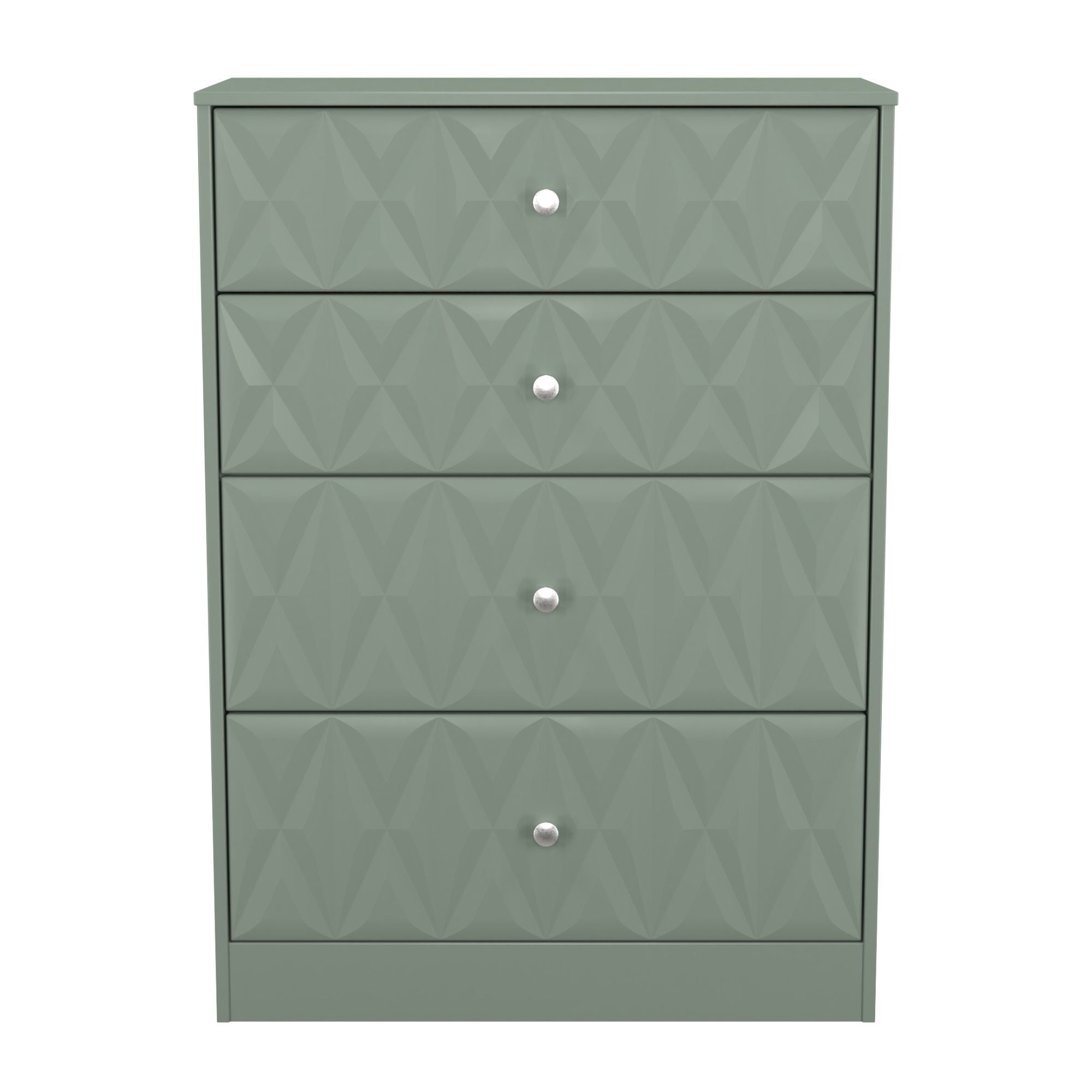 San Jose Ready assembled Green 4 Drawer Chest (H)1063mm (W)766mm (D)395mm