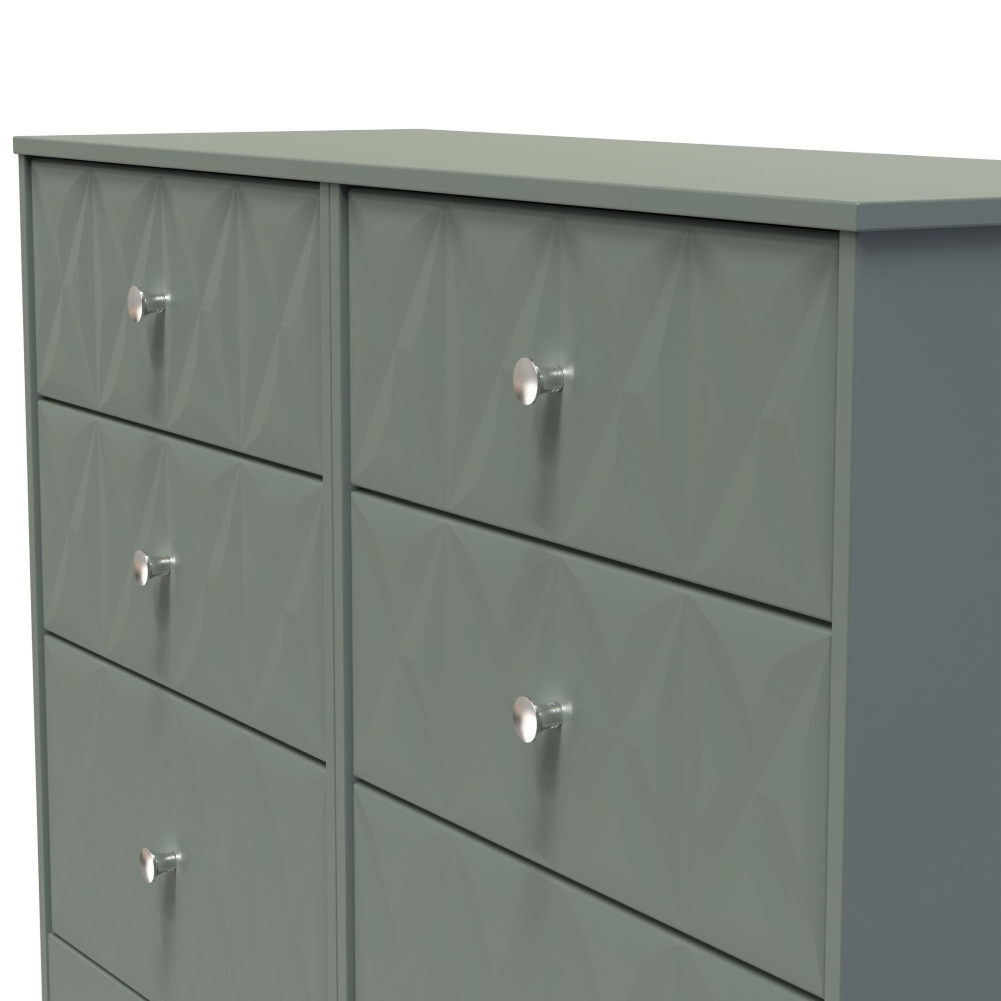 San Jose Ready assembled Green 6 Drawer Chest (H)792mm (W)1117mm (D)395mm