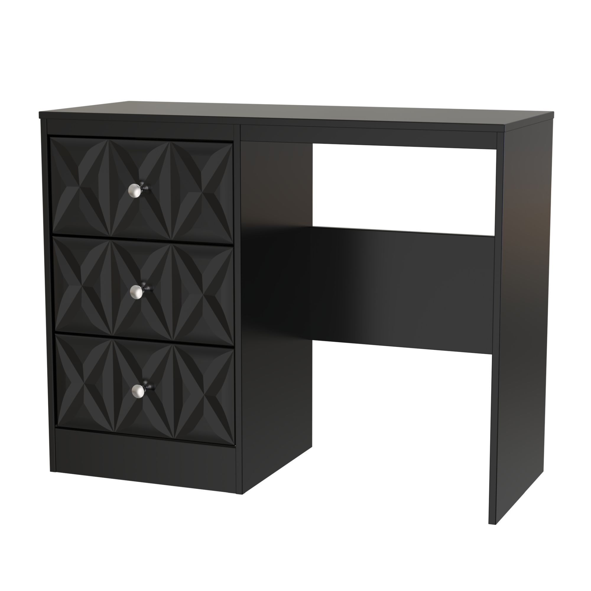 San Jose Ready assembled Matt black 3 Drawer Desk (H)756mm (W)969mm (D)395mm