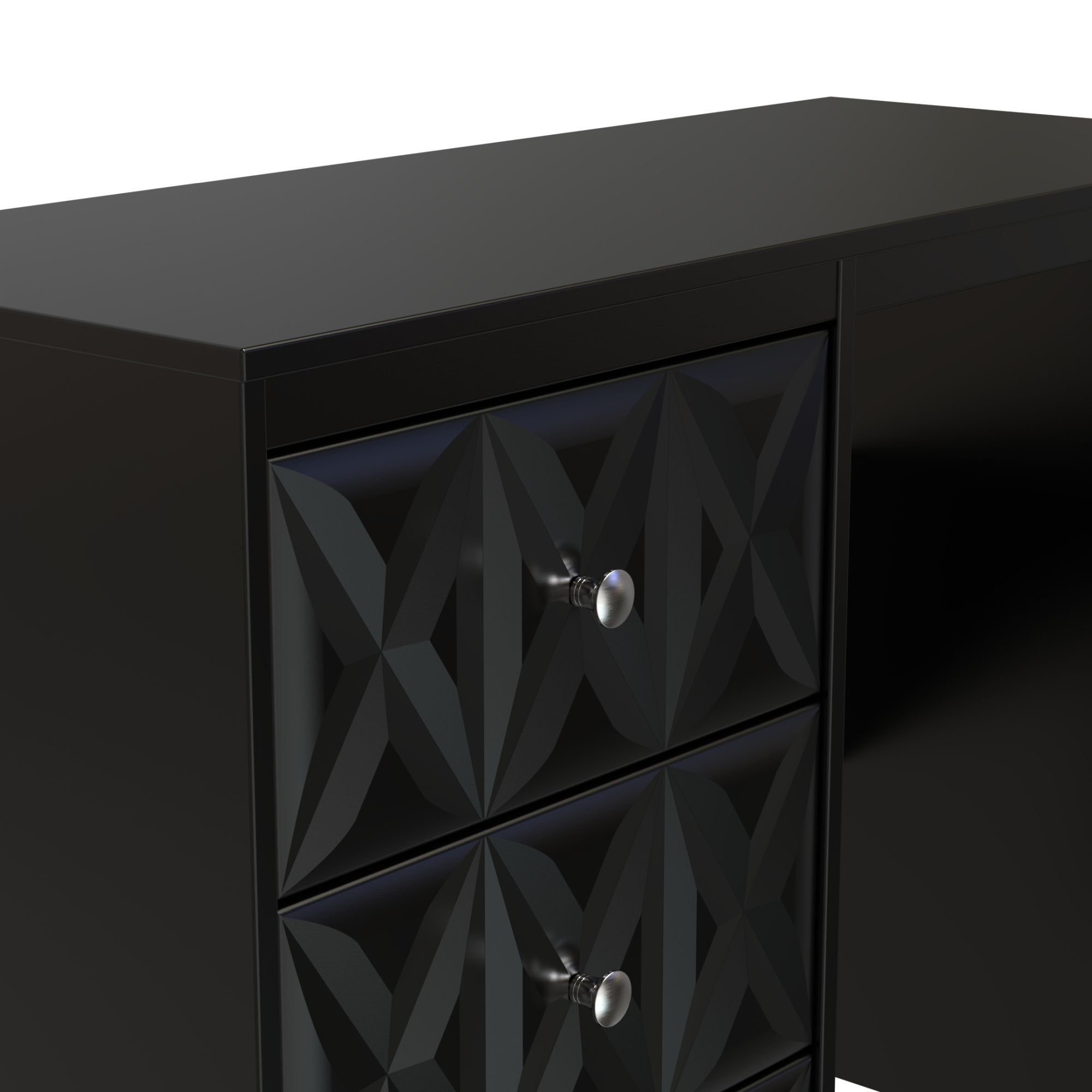 San Jose Ready assembled Matt black 3 Drawer Desk (H)756mm (W)969mm (D)395mm
