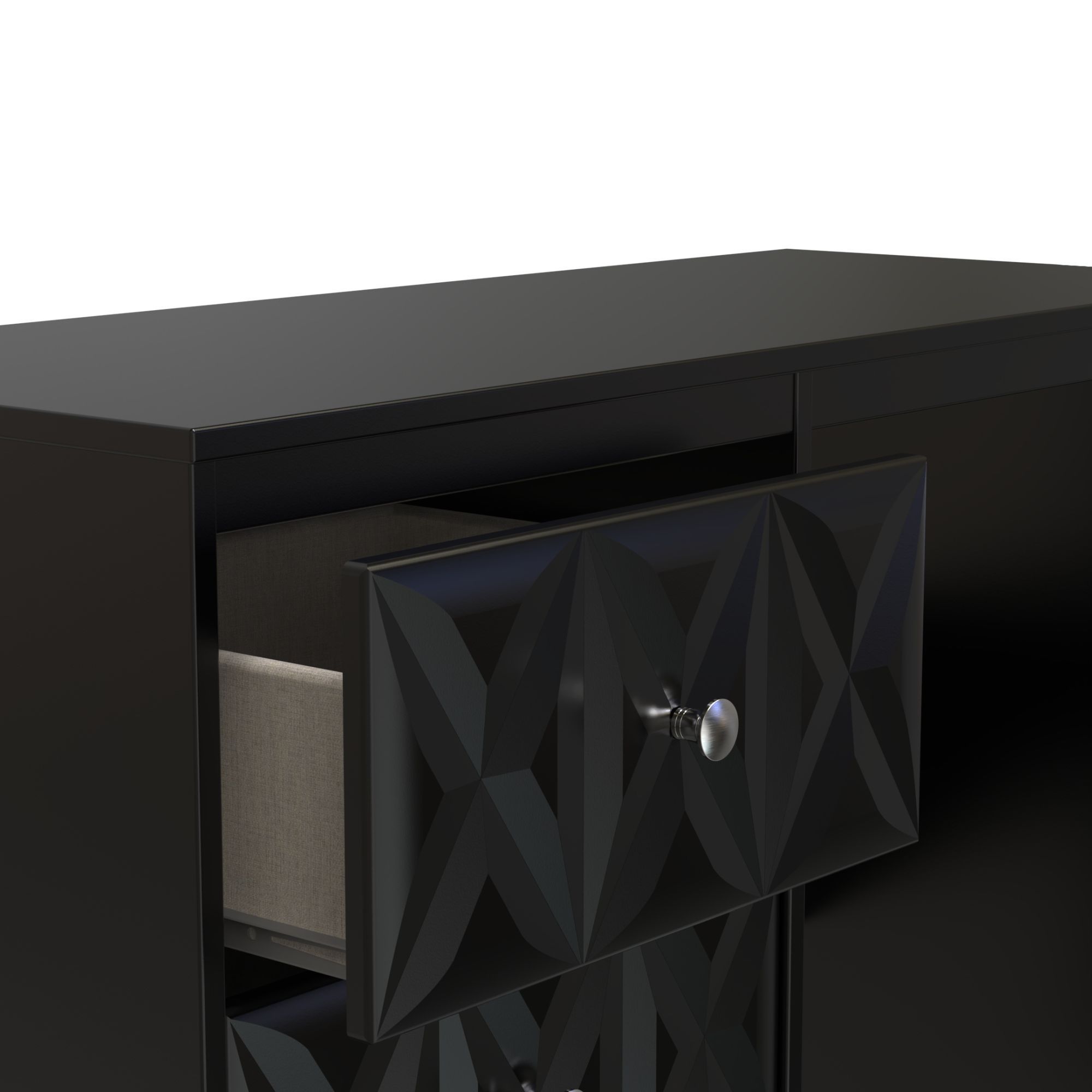 San Jose Ready assembled Matt black 3 Drawer Desk (H)756mm (W)969mm (D)395mm