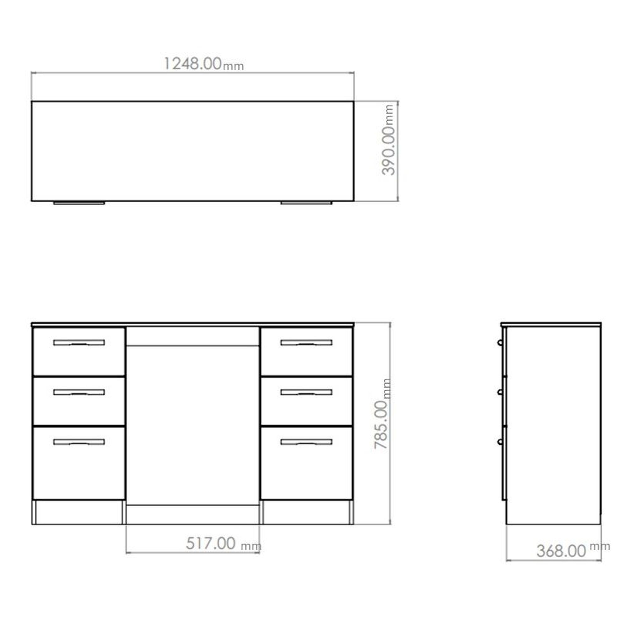 San Jose Ready assembled Matt duck egg blue & white 6 Drawer Non-extendable Dressing table (H)785mm (W)1248mm (D)390mm