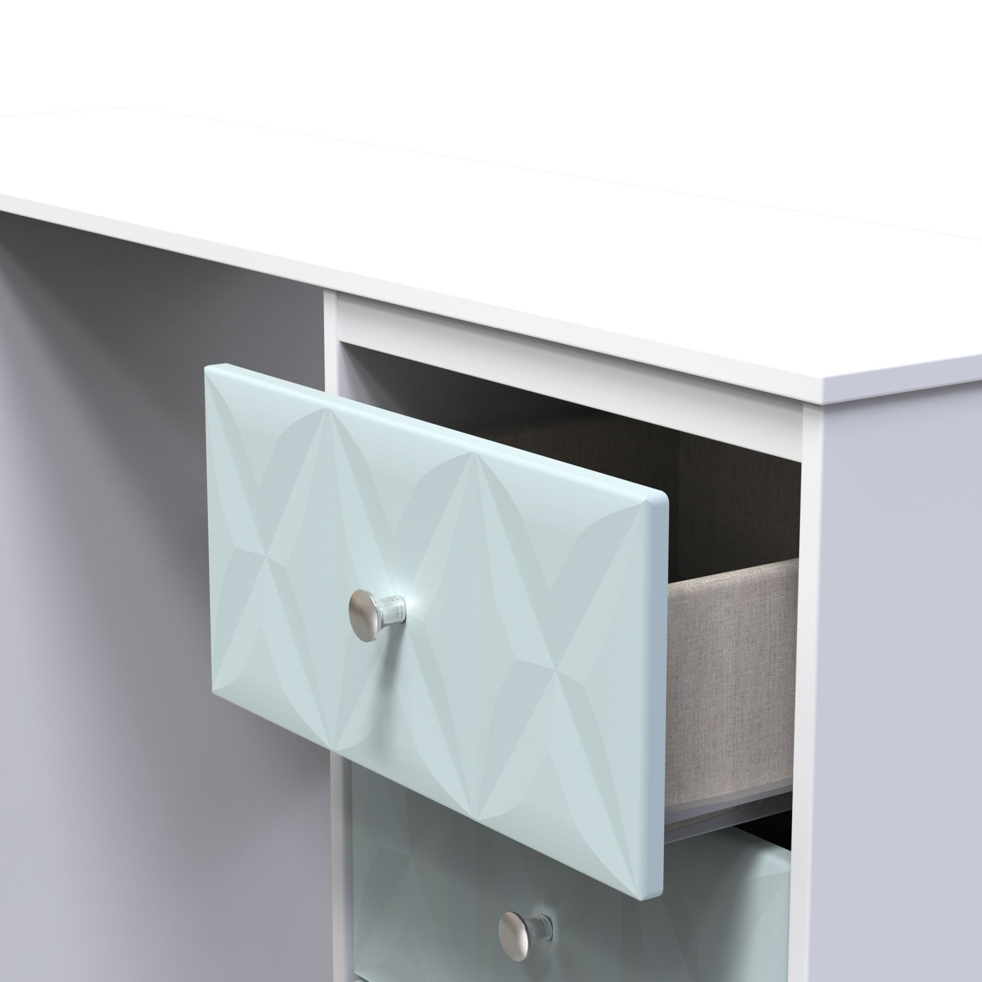 San Jose Ready assembled Matt duck egg blue & white 6 Drawer Non-extendable Dressing table (H)785mm (W)1248mm (D)390mm