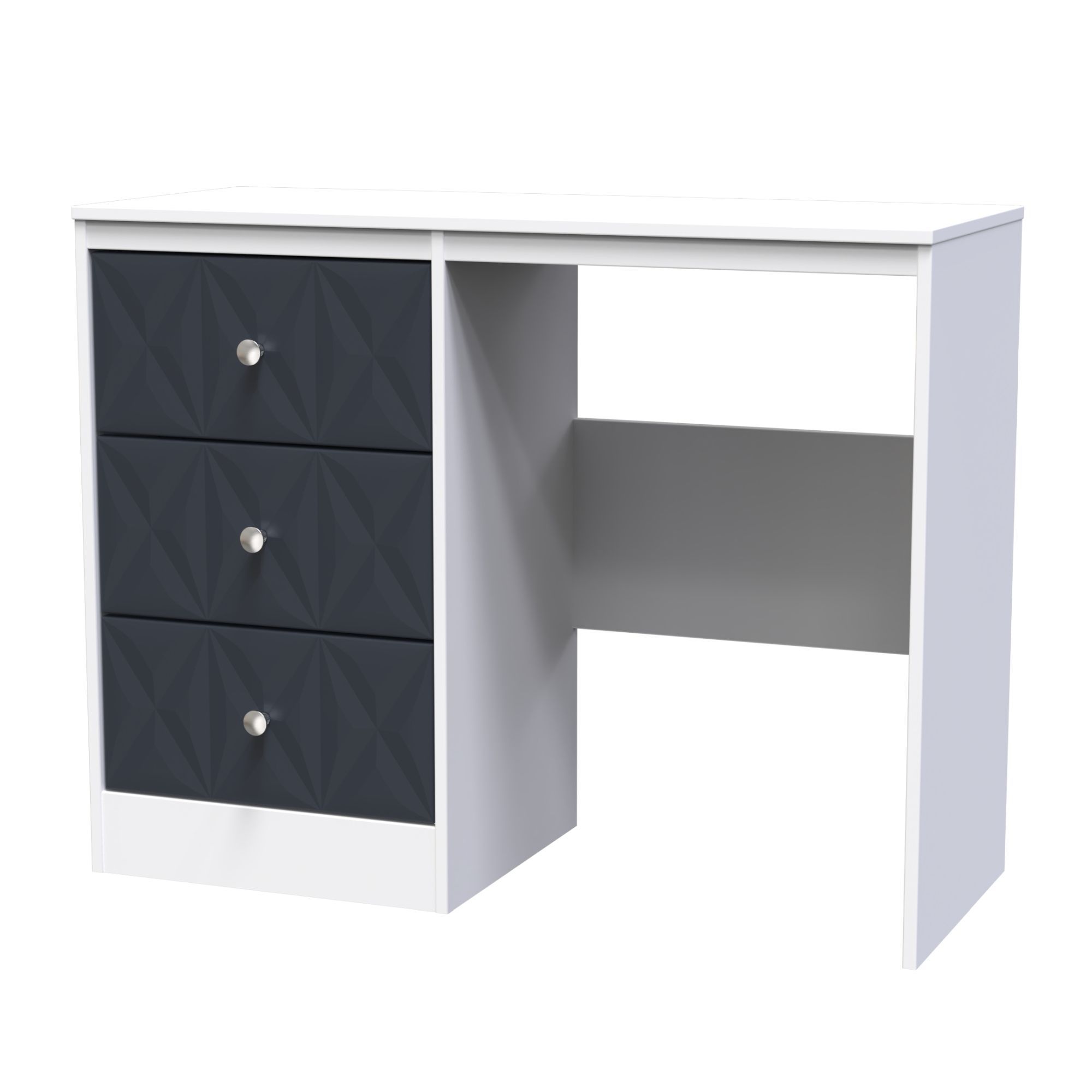 San Jose Ready assembled Matt indigo blue & white 3 Drawer Non-extendable Dressing table (H)756mm (W)969mm (D)395mm