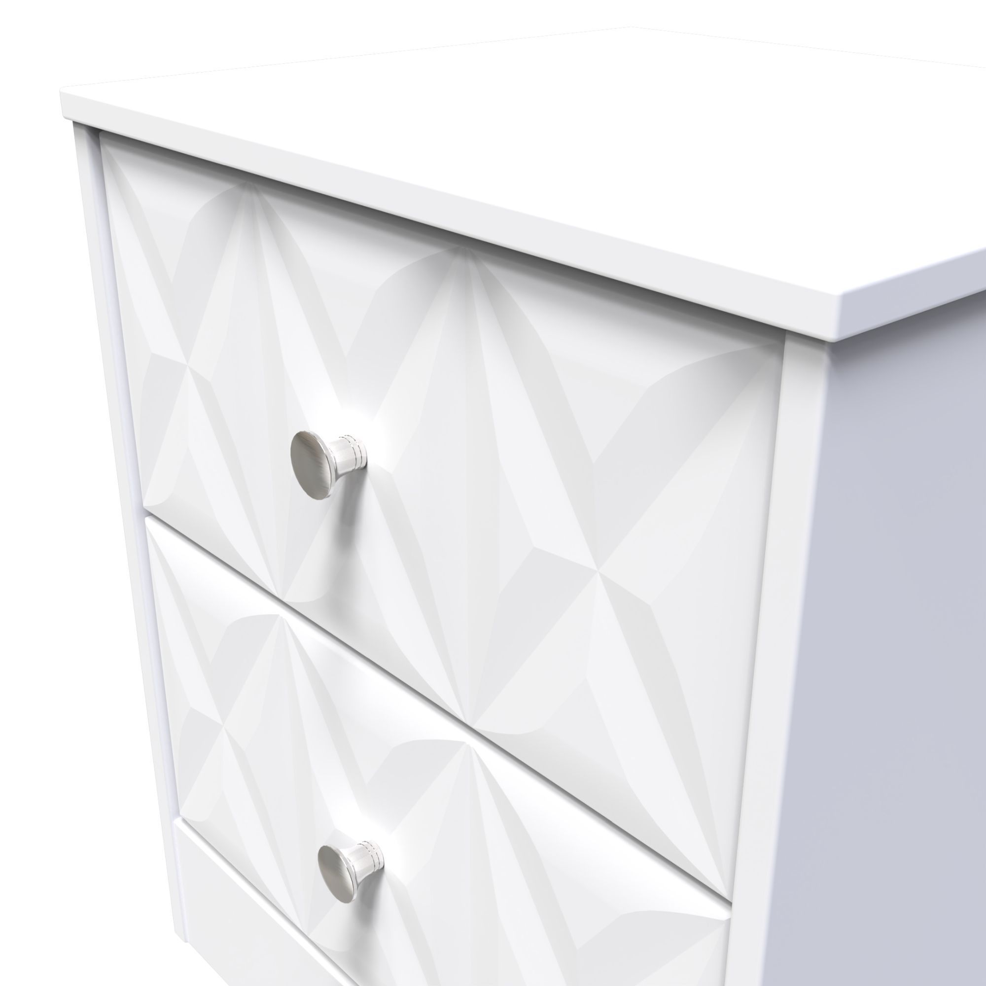 San Jose Ready assembled White 2 Drawer Bedside chest (H)521mm (W)450mm (D)395mm