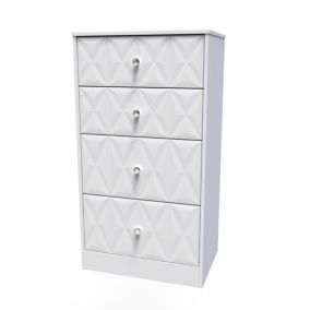 San Jose Ready assembled White 4 Drawer Chest (H)1063mm (W)746mm (D)395mm