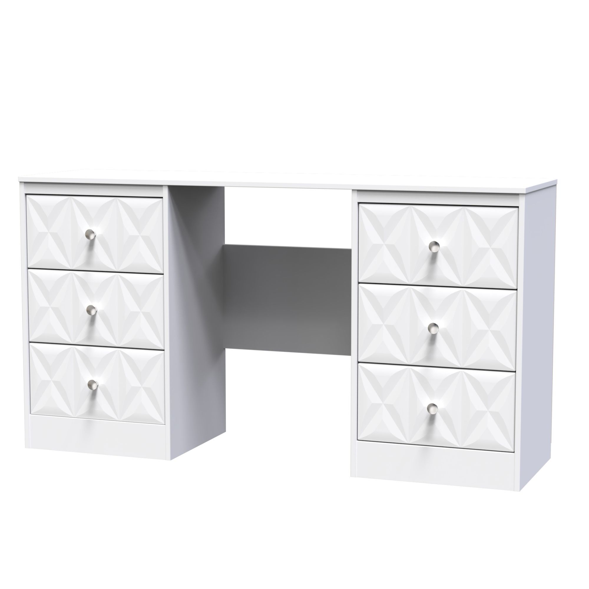 San Jose Ready assembled White 6 Drawer Dressing table H 785mm W 1248mm D 390mm Tradepoint