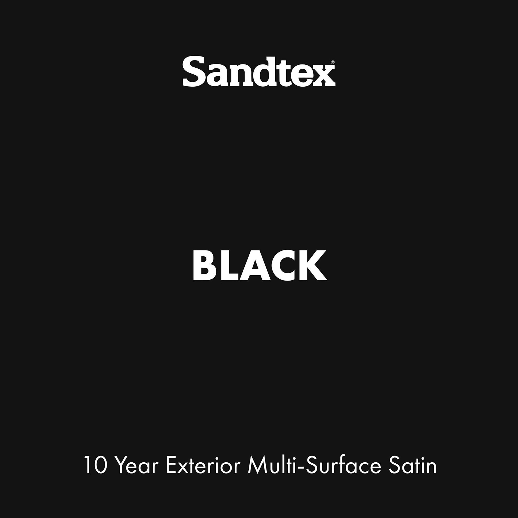 Sandtex 10 Year Black Satin Multi-surface paint, 2.5L