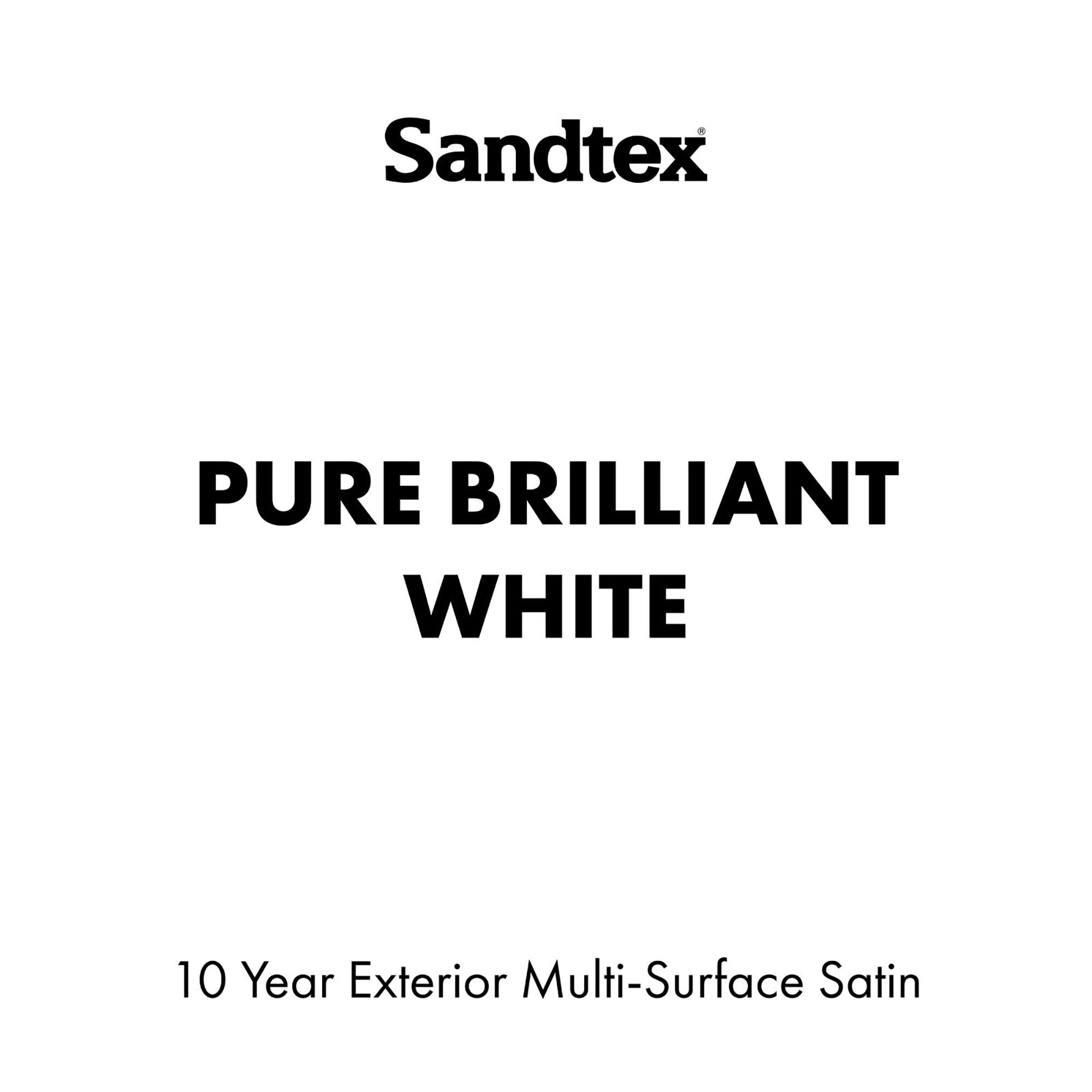 Sandtex 10 Year Pure Brilliant White Satin Multi-surface paint, 750ml