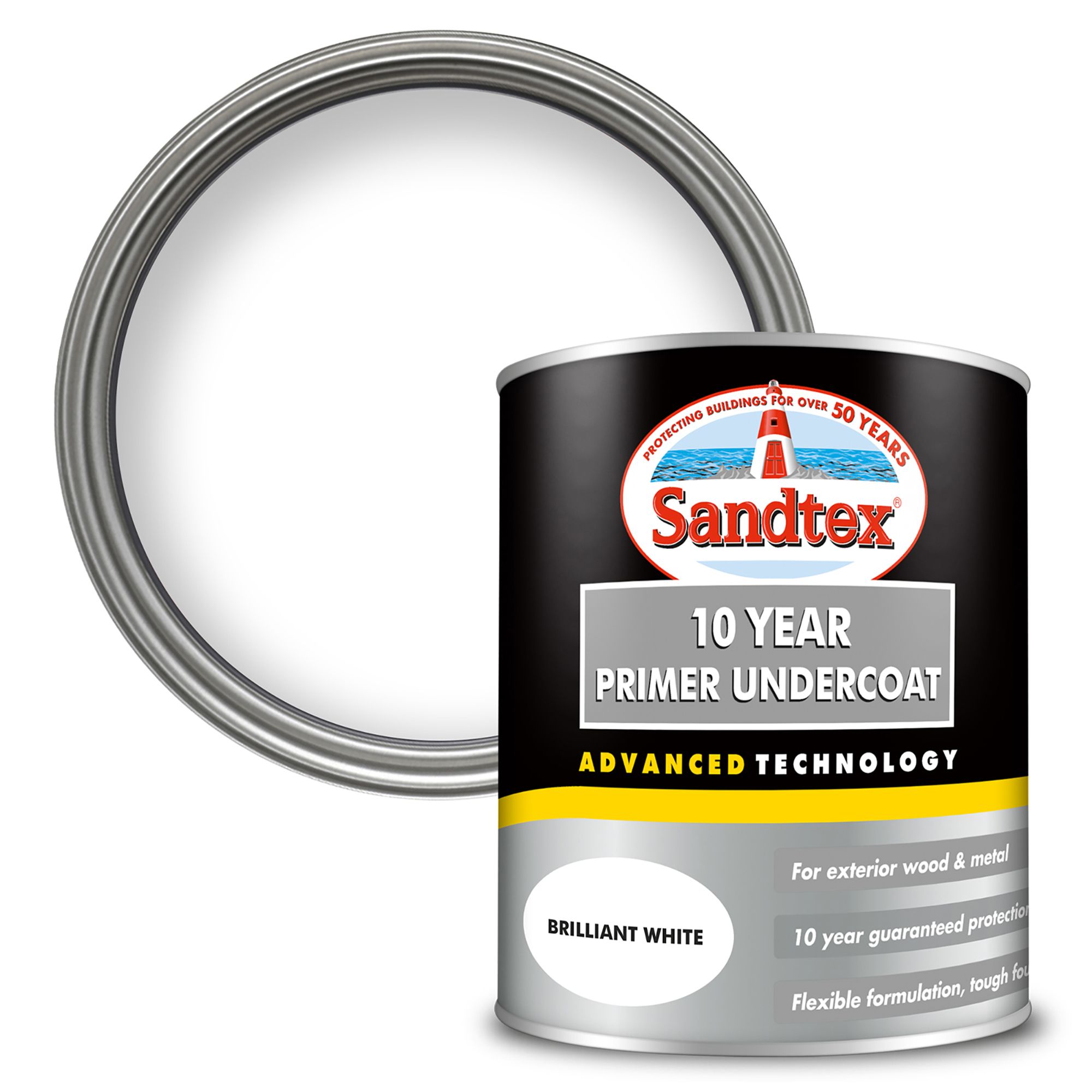 Sandtex 10 Year White Matt Multi-surface Metal & wood Primer & undercoat, 0.75ml