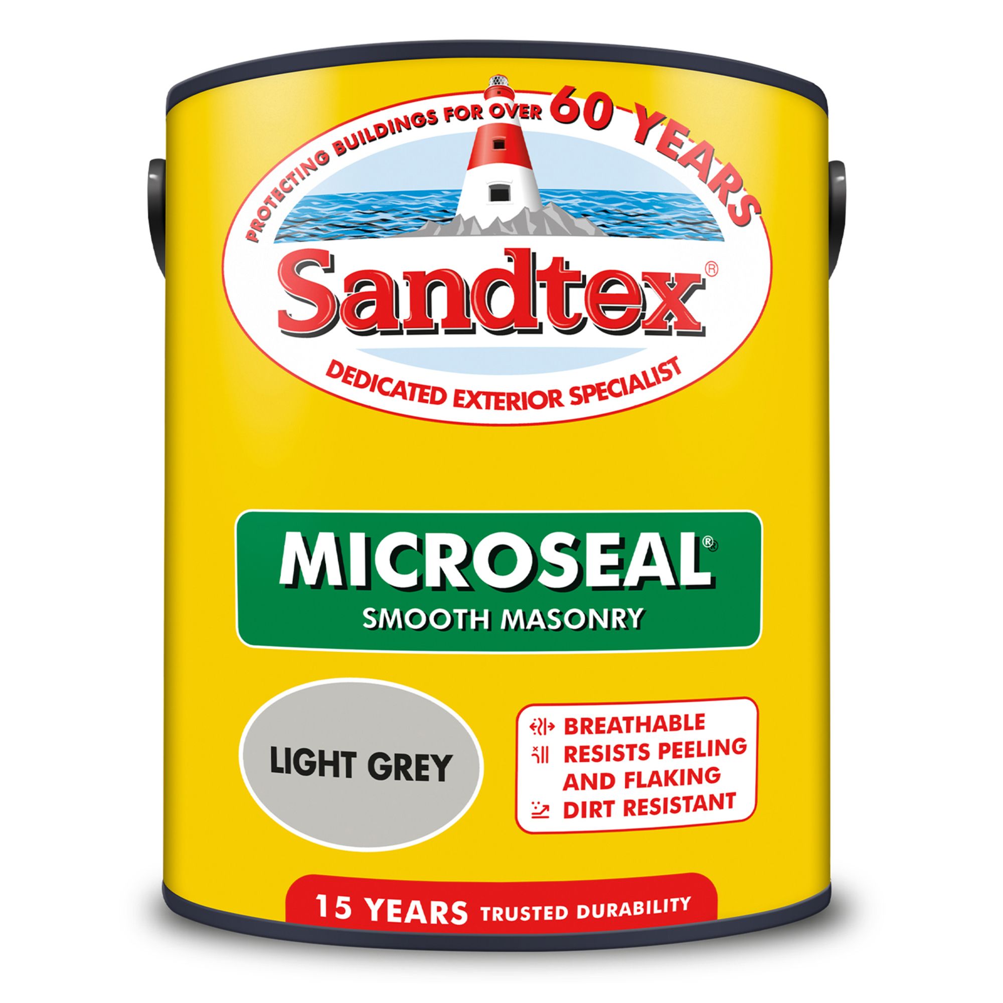 Sandtex Light grey Matt Masonry paint, 5L Tub